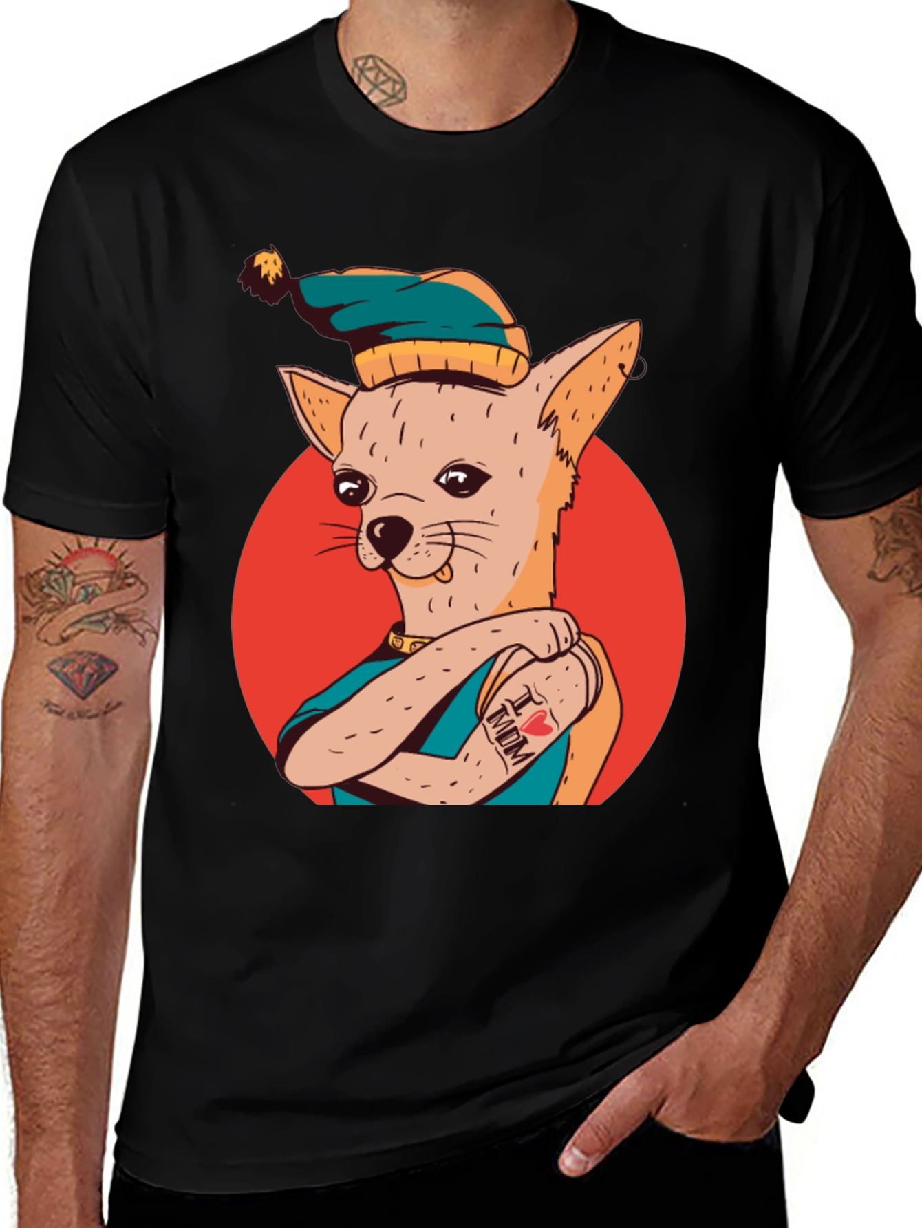 Cool Dog With Tattoo T-Shirt