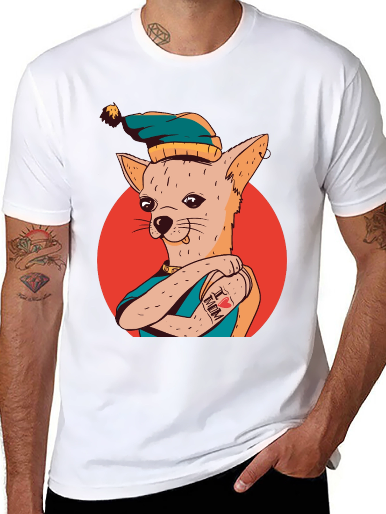 Cool Dog With Tattoo T-Shirt
