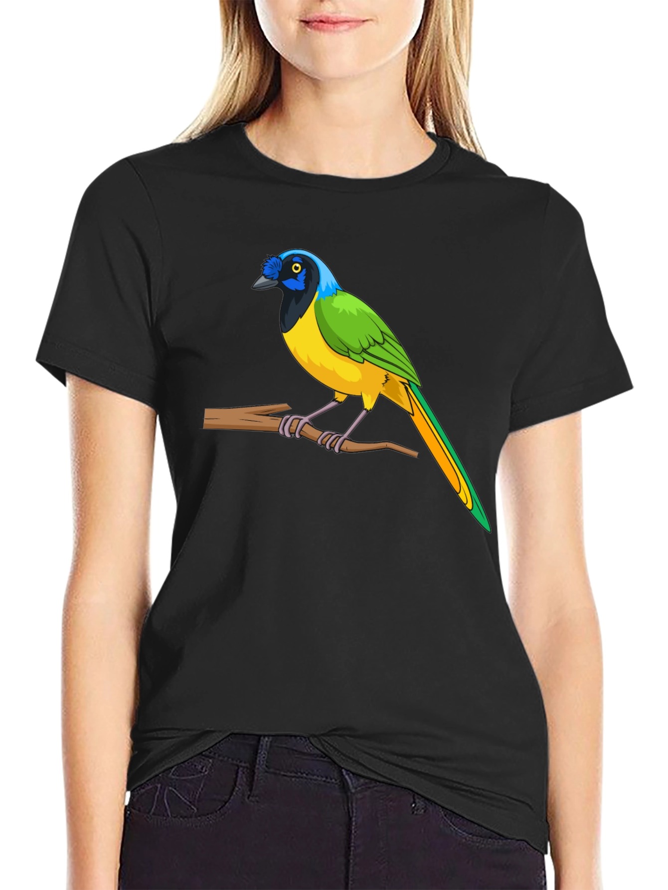 Colorful Bird Graphic T-Shirt