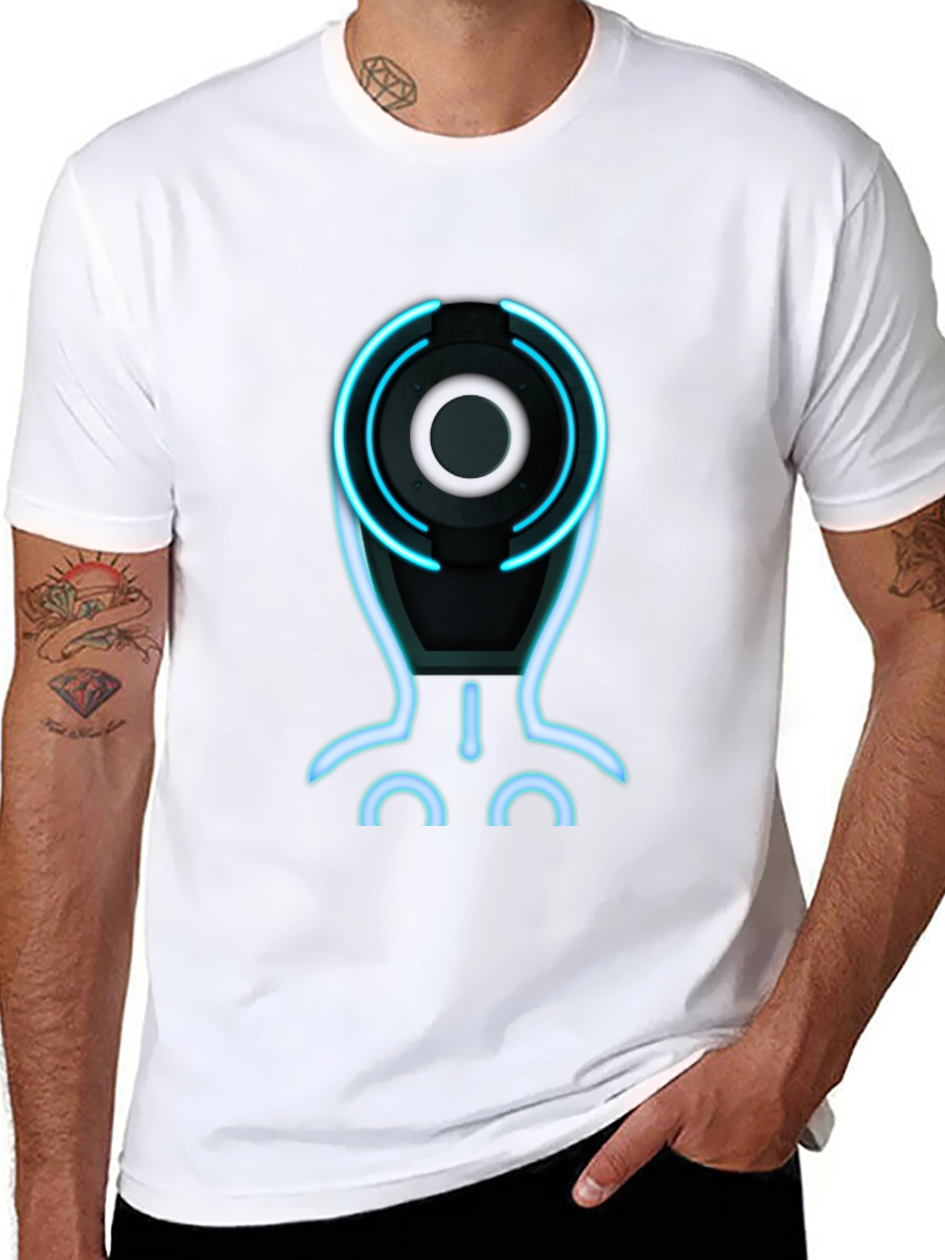 Tron Inspired Graphic Tee - Black