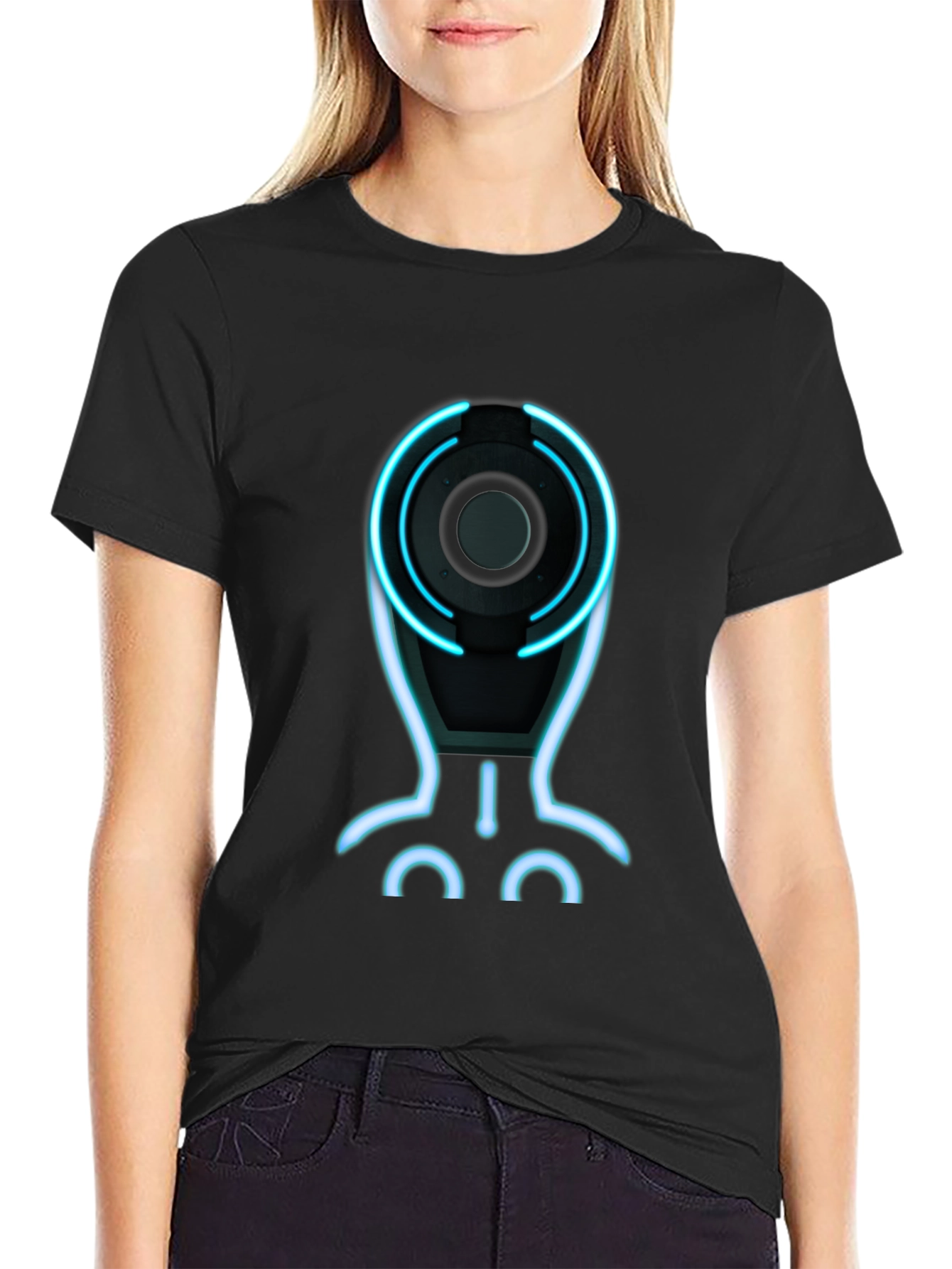 Tron Inspired Graphic Tee - Black