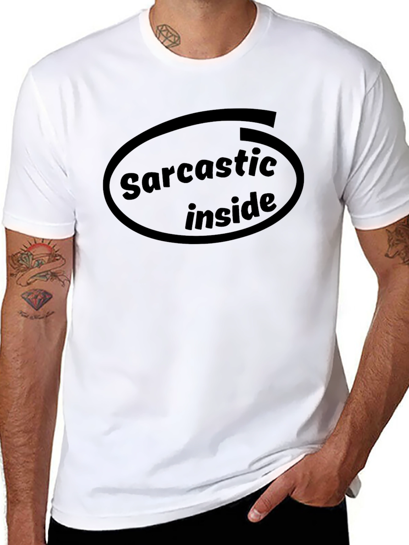 Sarcastic Inside Graphic Tee - Black