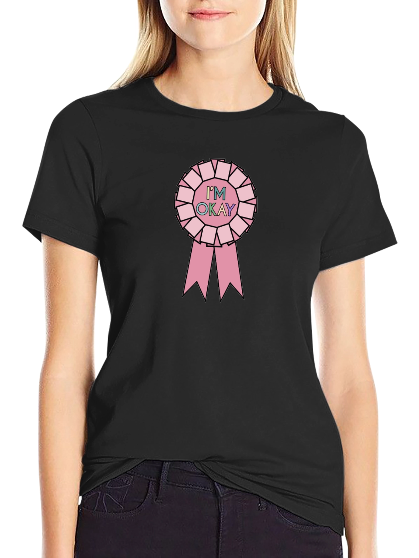 Im Okay Ribbon Graphic Tee - Unisex