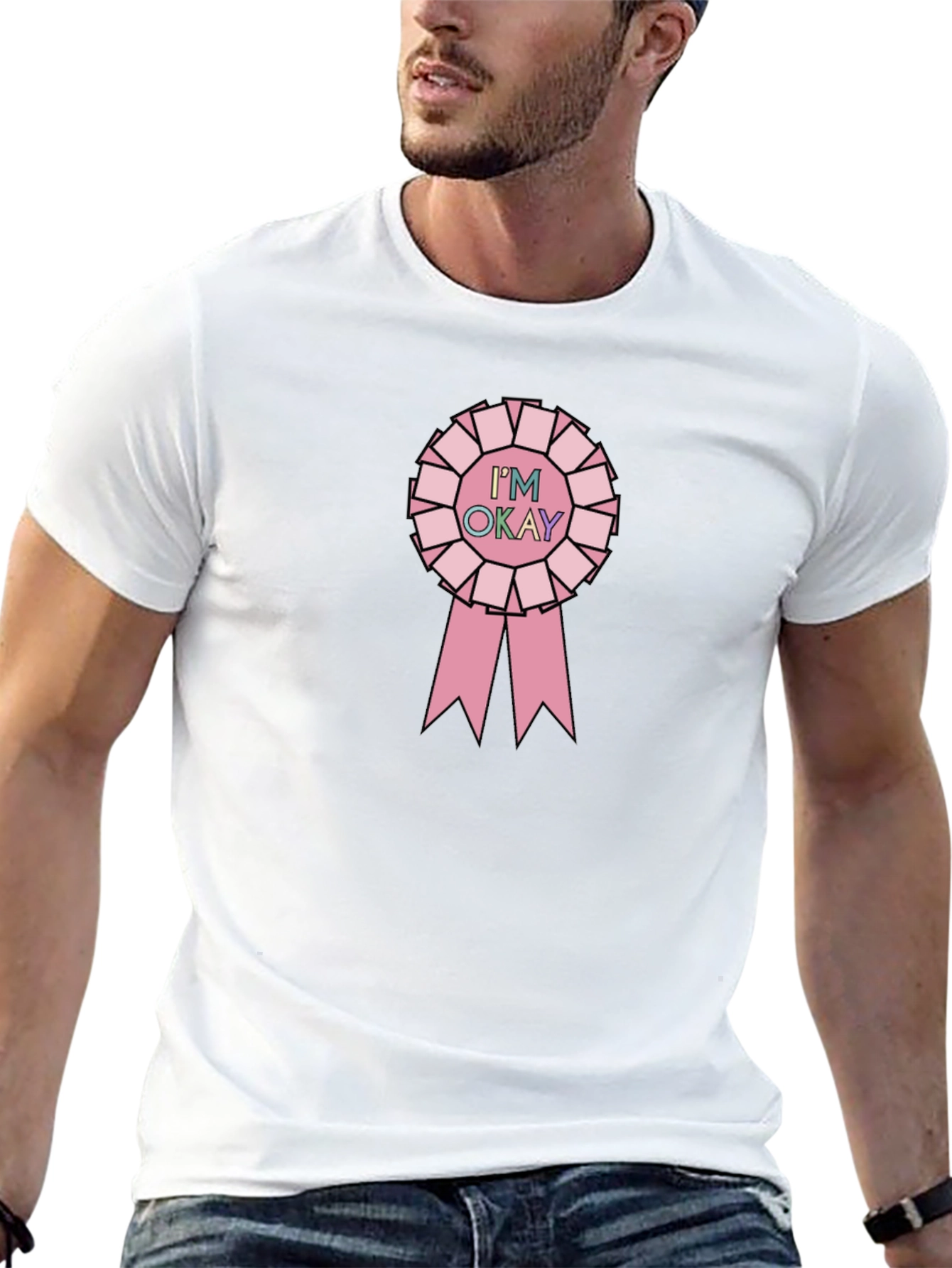 Im Okay Ribbon Graphic Tee - Unisex