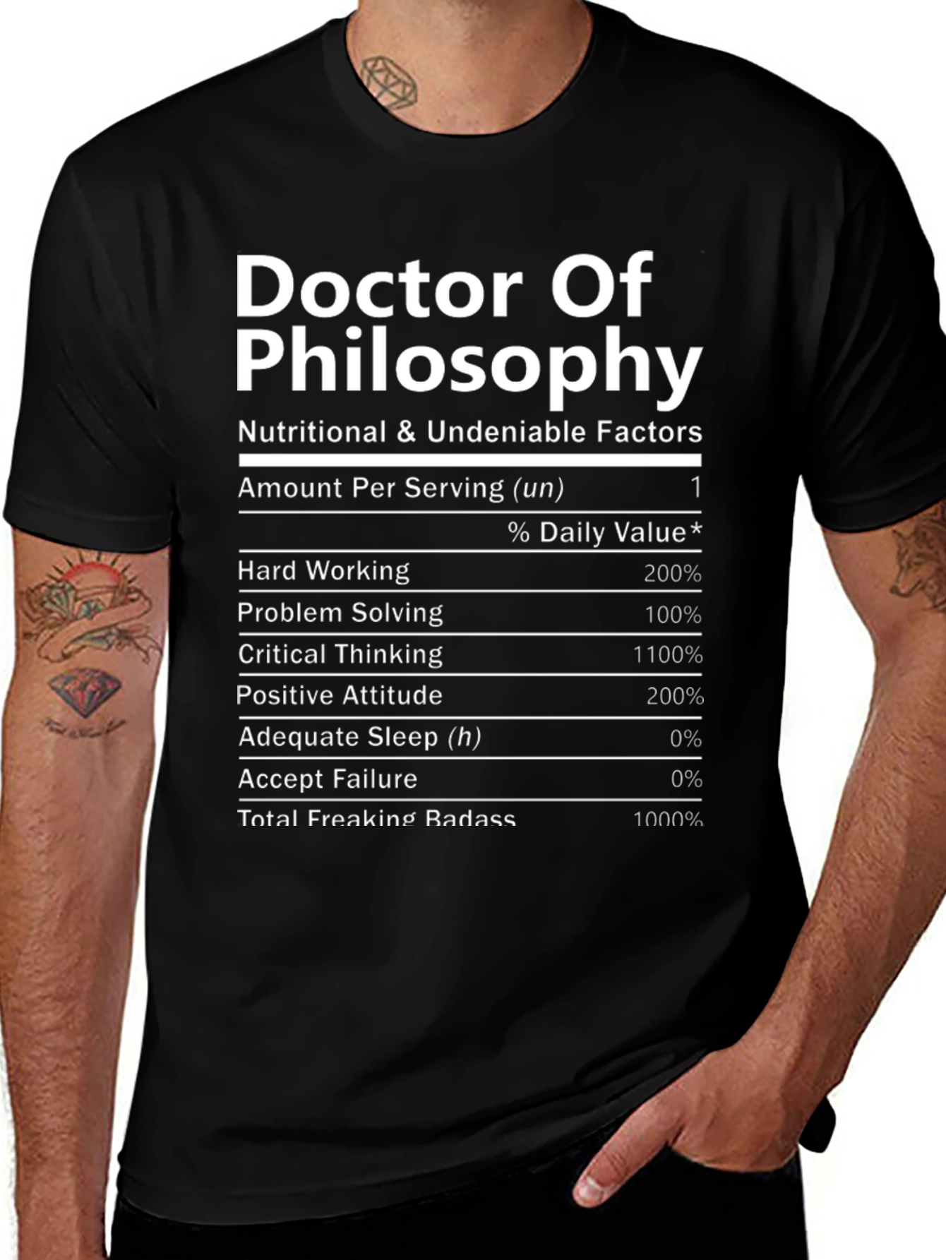 Doctor of Philosophy Nutrition Facts T-Shirt