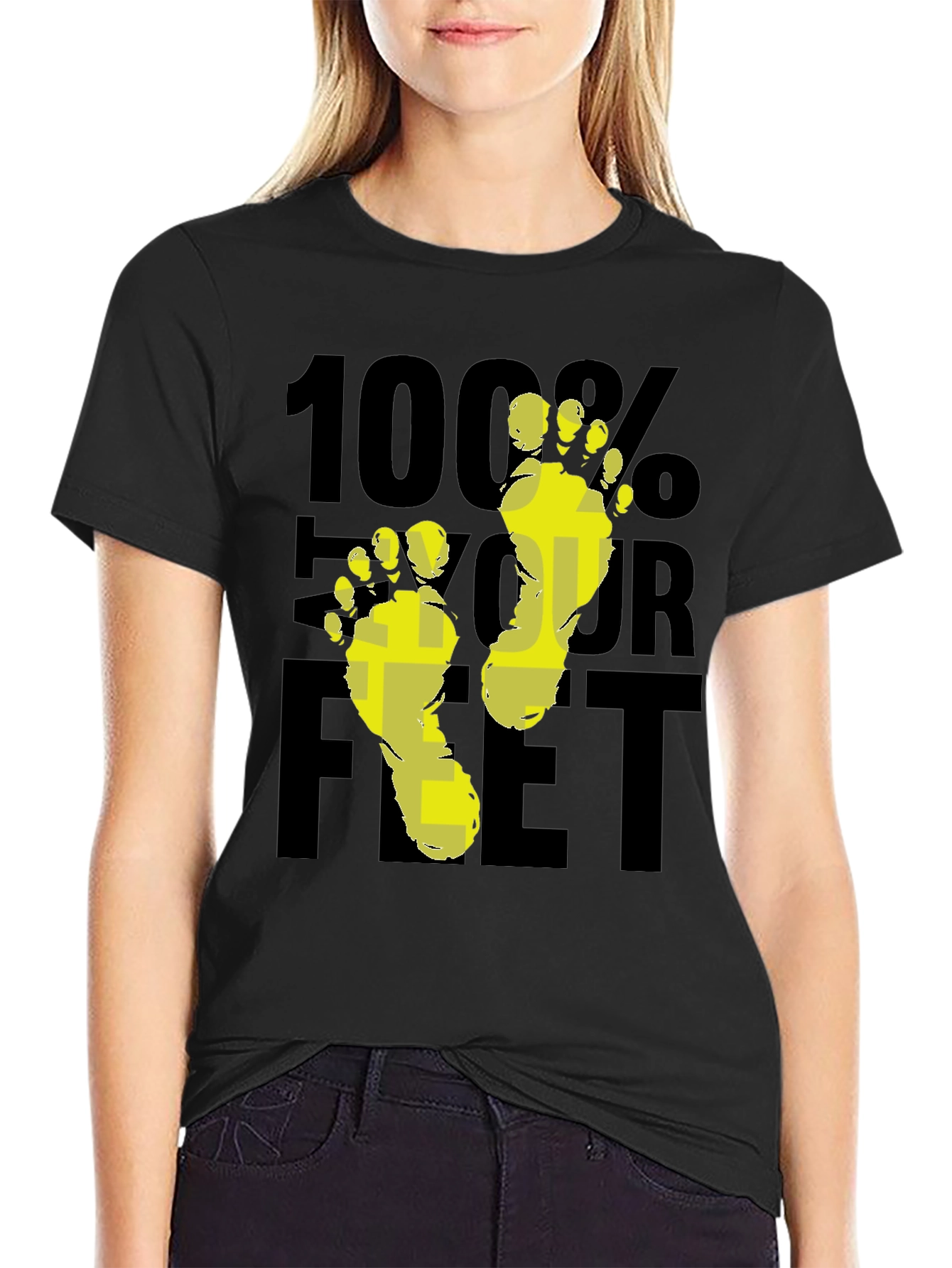 100% Your Feet Graphic T-Shirt - Black