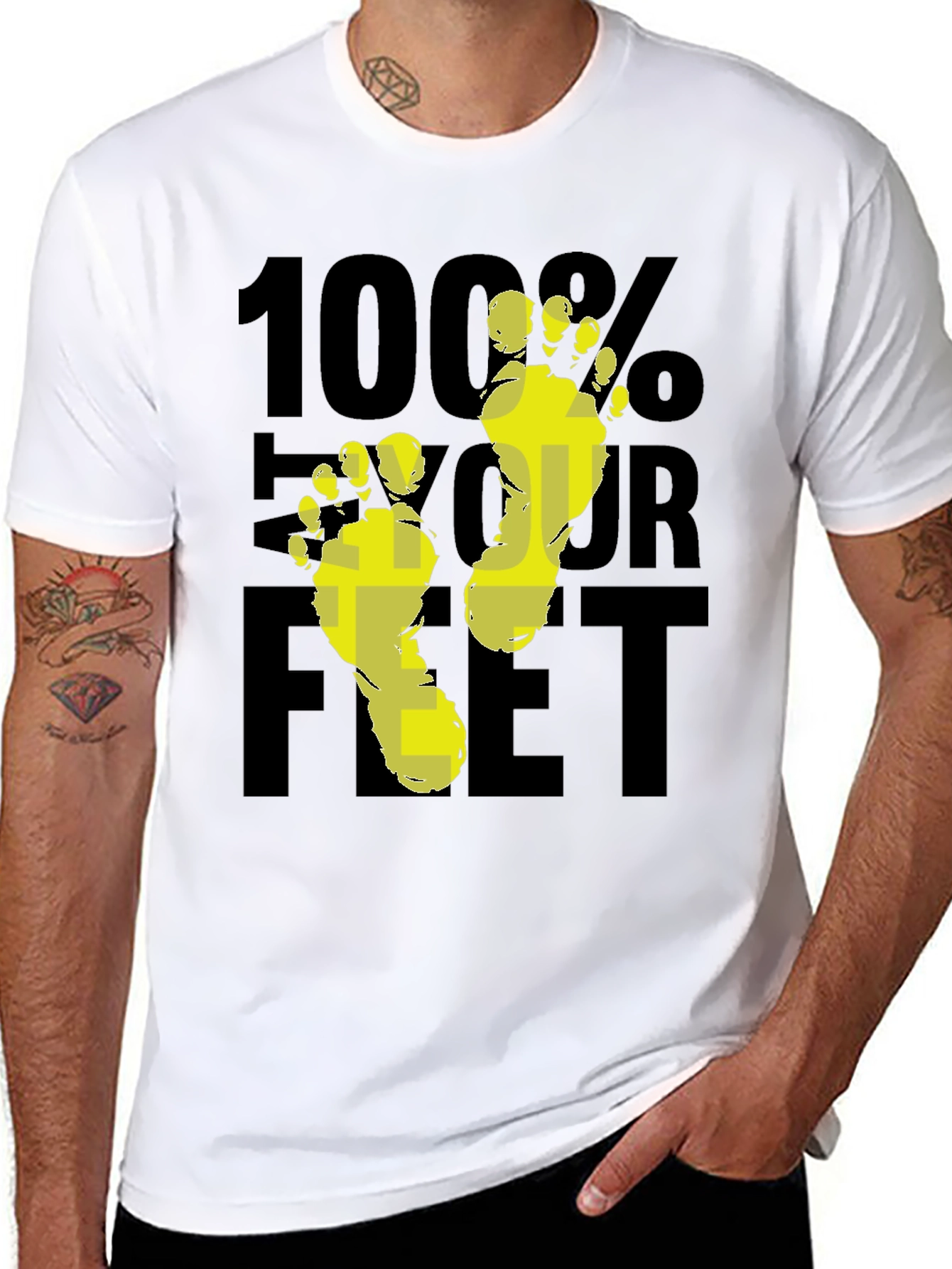 100% Your Feet Graphic T-Shirt - Black