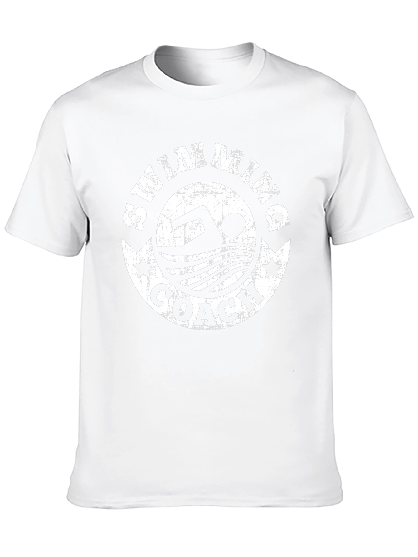 Swimming Coach Graphic T-Shirt - Black Crew Neck