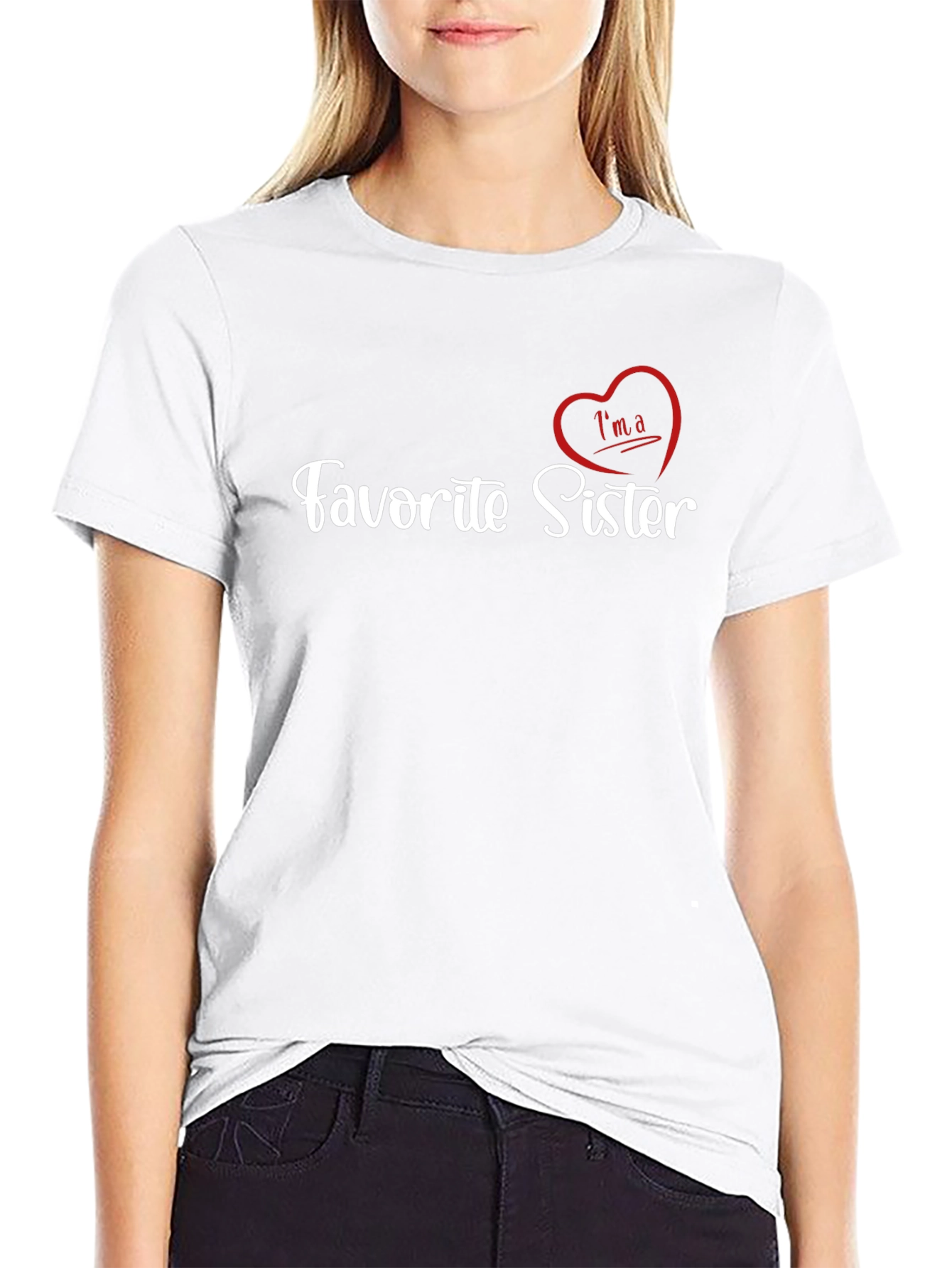 Favorite Sister T-Shirt - Heart Graphic