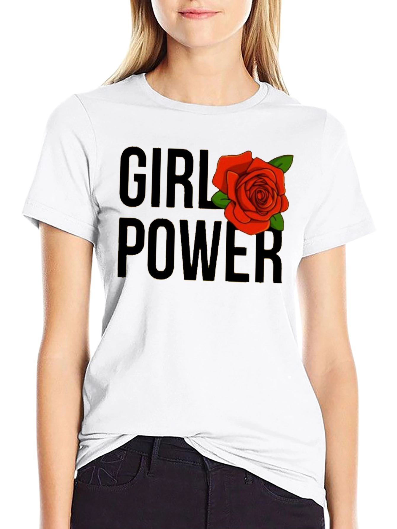 Girl Power Rose Graphic T-Shirt