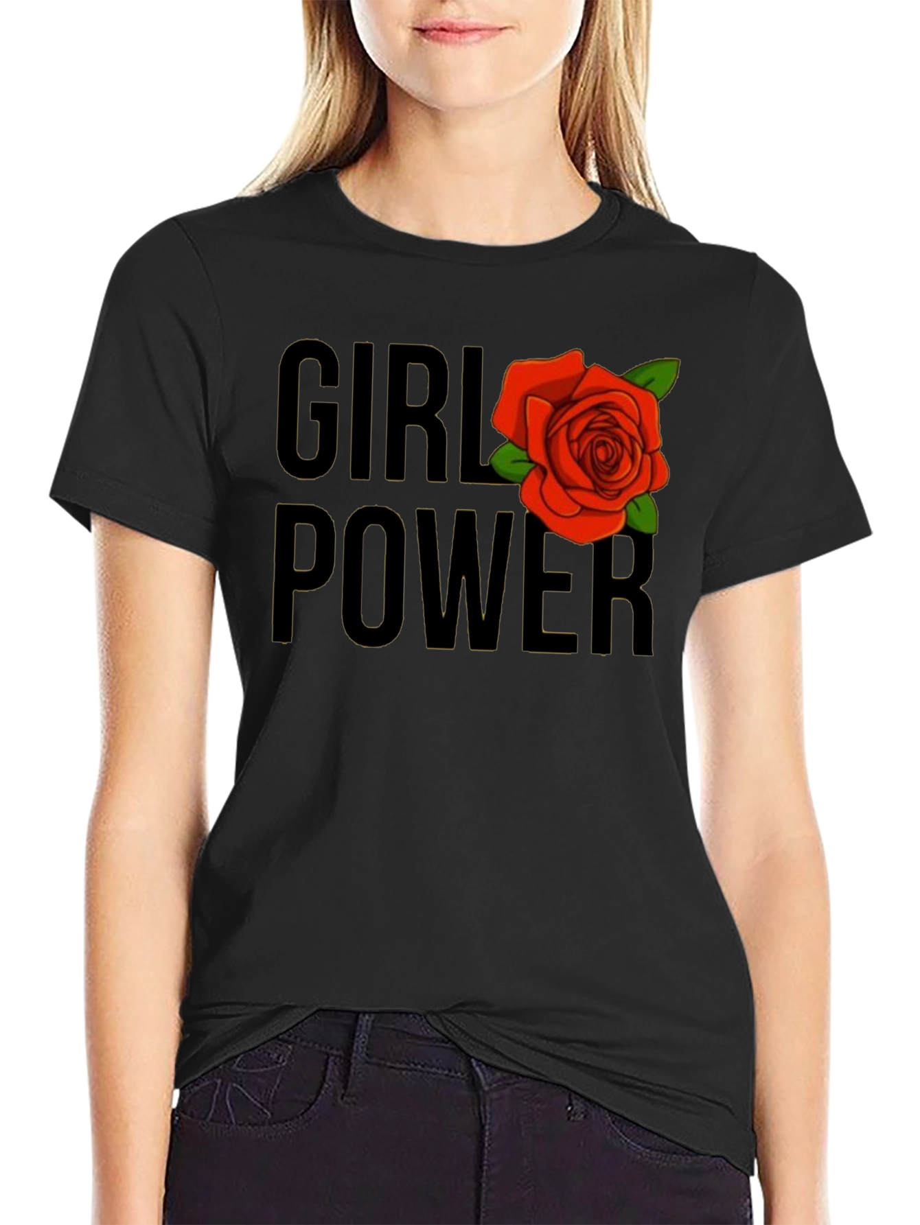 Girl Power Rose Graphic T-Shirt