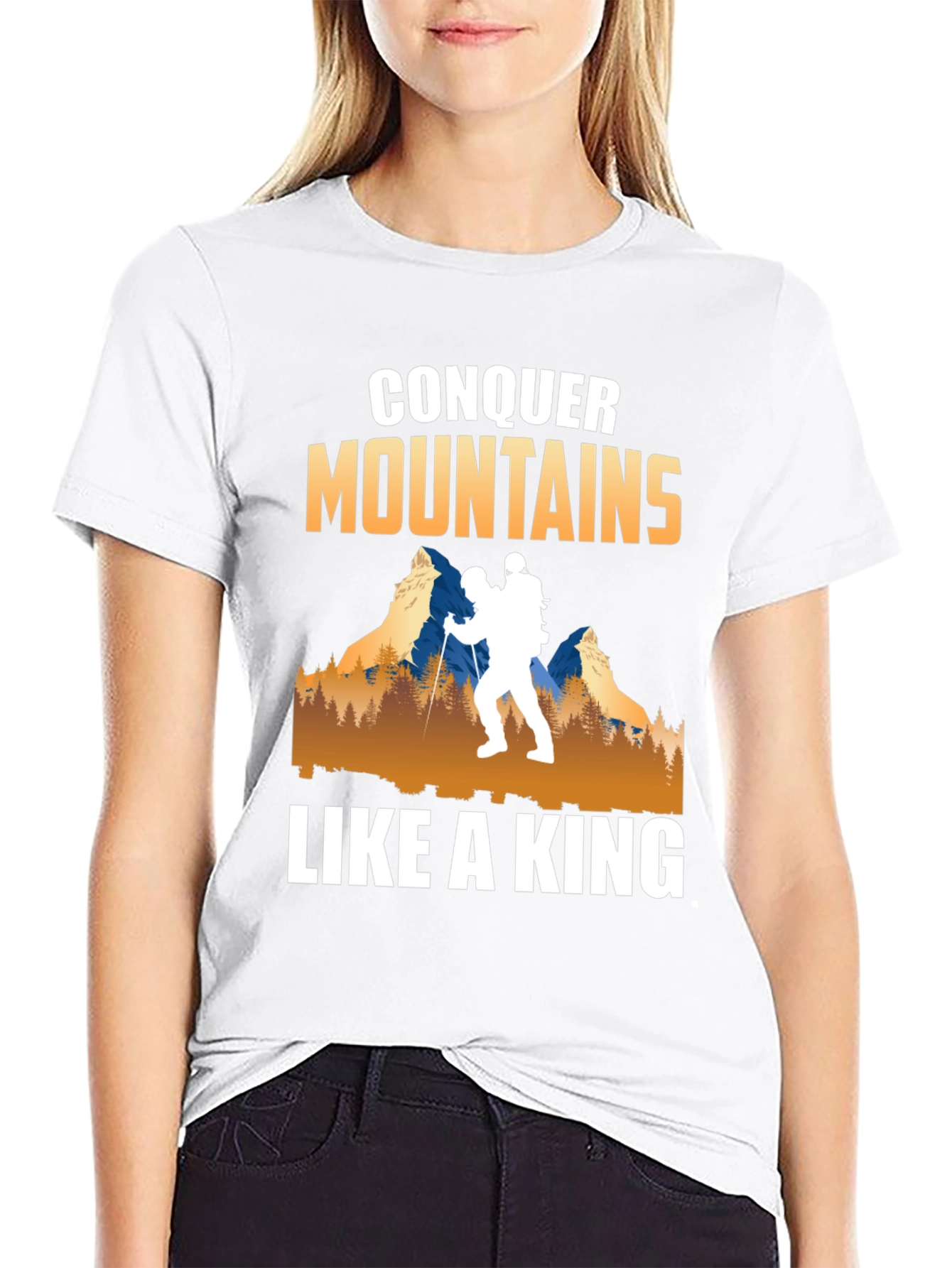 Conquer Mountains T-Shirt | Hiker King Design