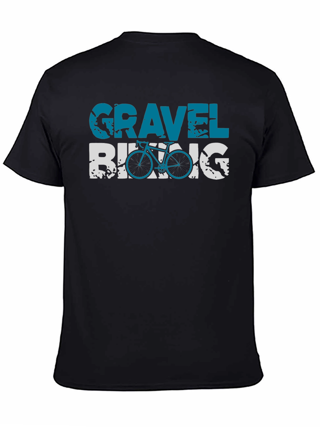 Gravel Biking Graphic Tee - Black Casual Shirt