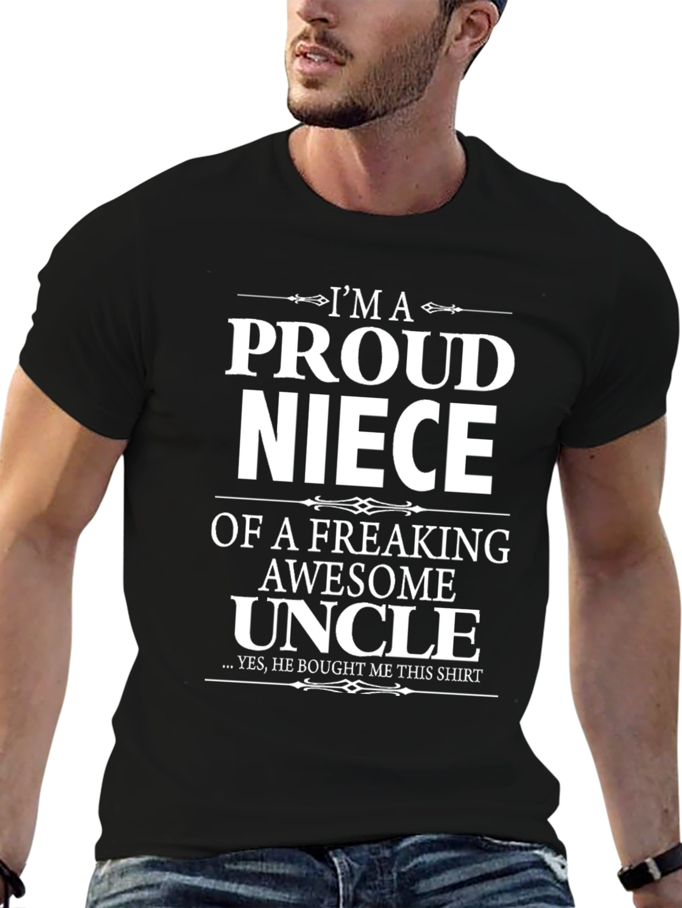 Proud Niece Graphic T-Shirt - Awesome Uncle Gift