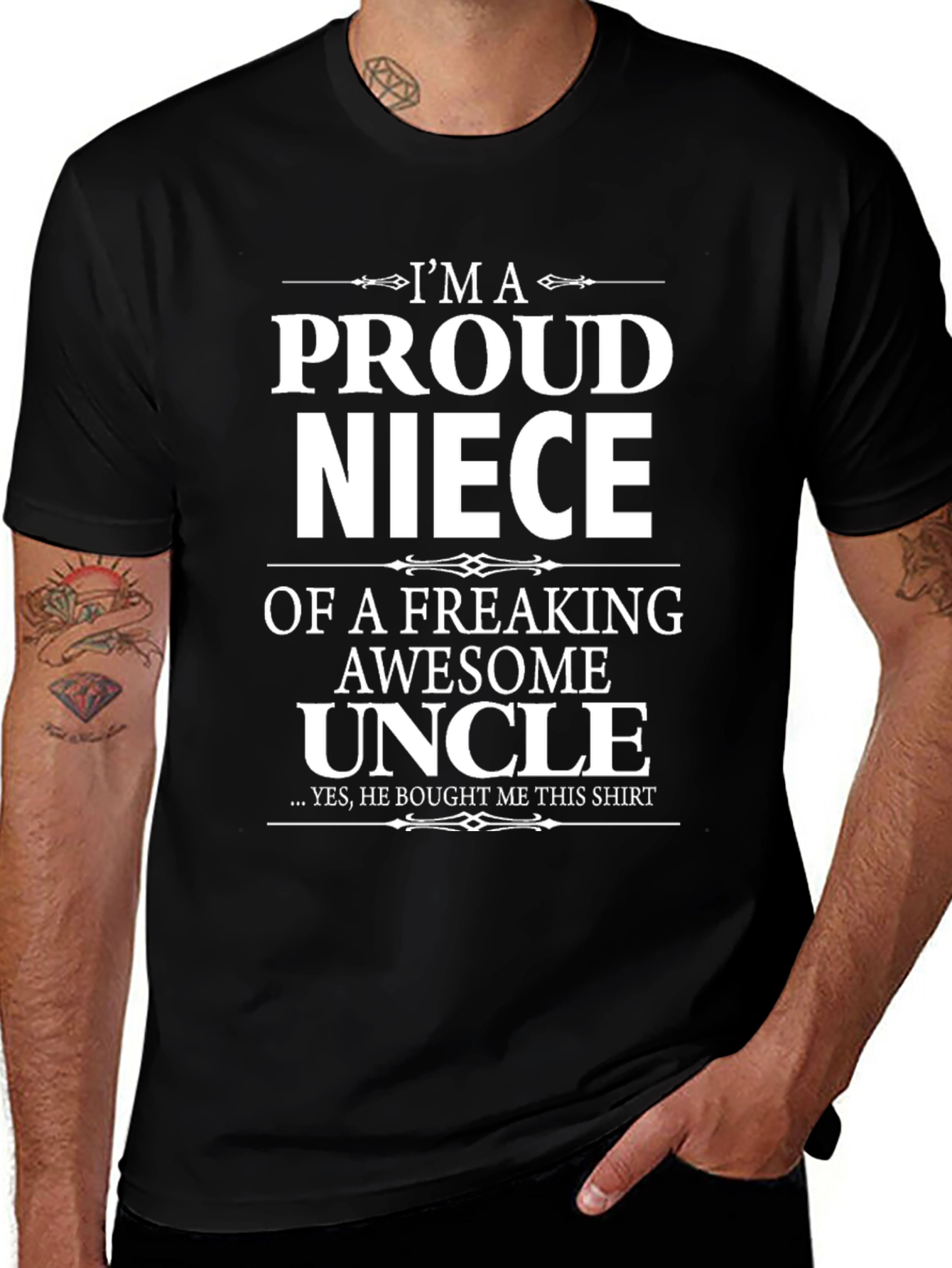 Proud Niece Graphic T-Shirt - Awesome Uncle Gift