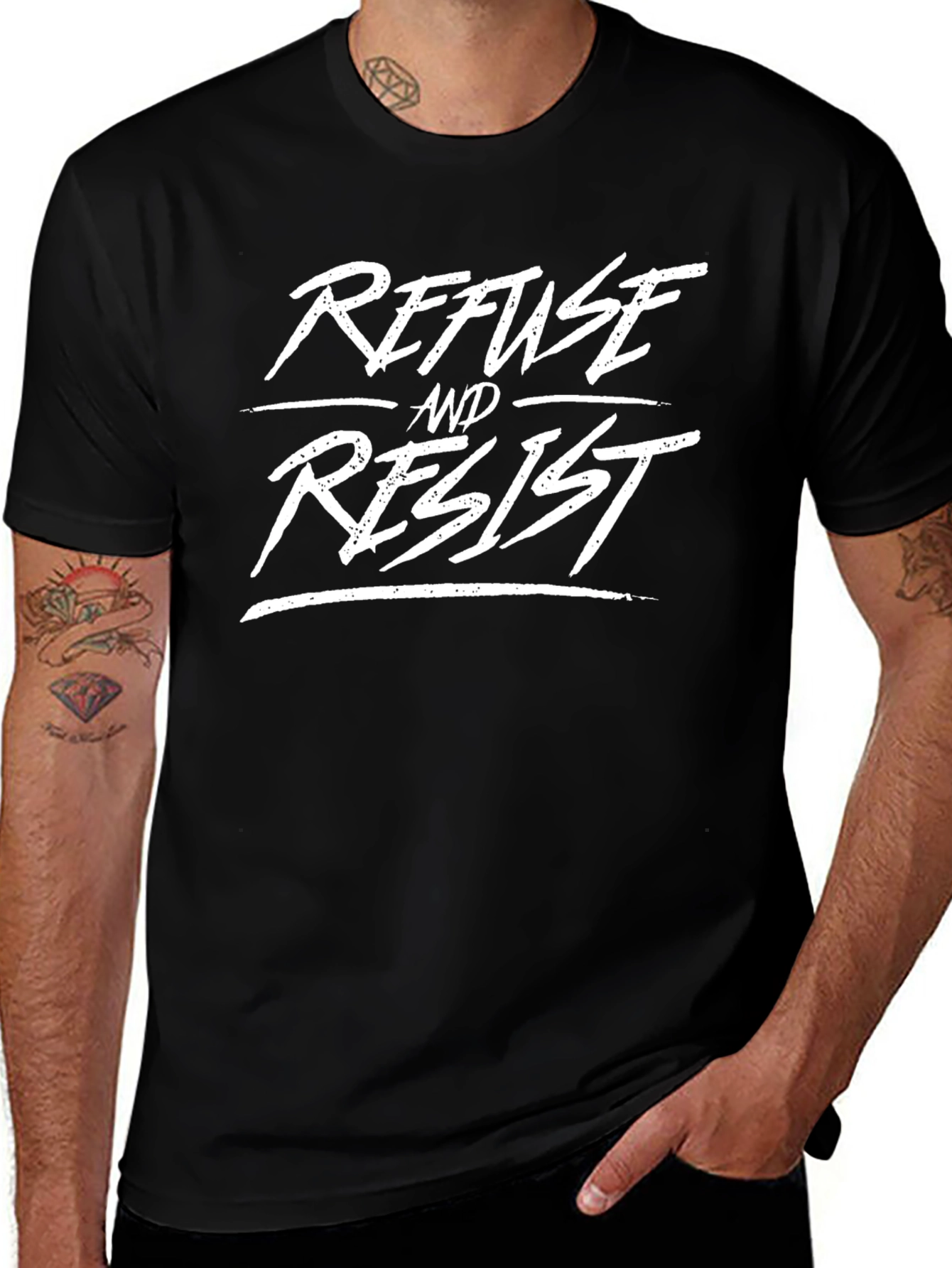 Refuse and Resist Graphic Tee - Black