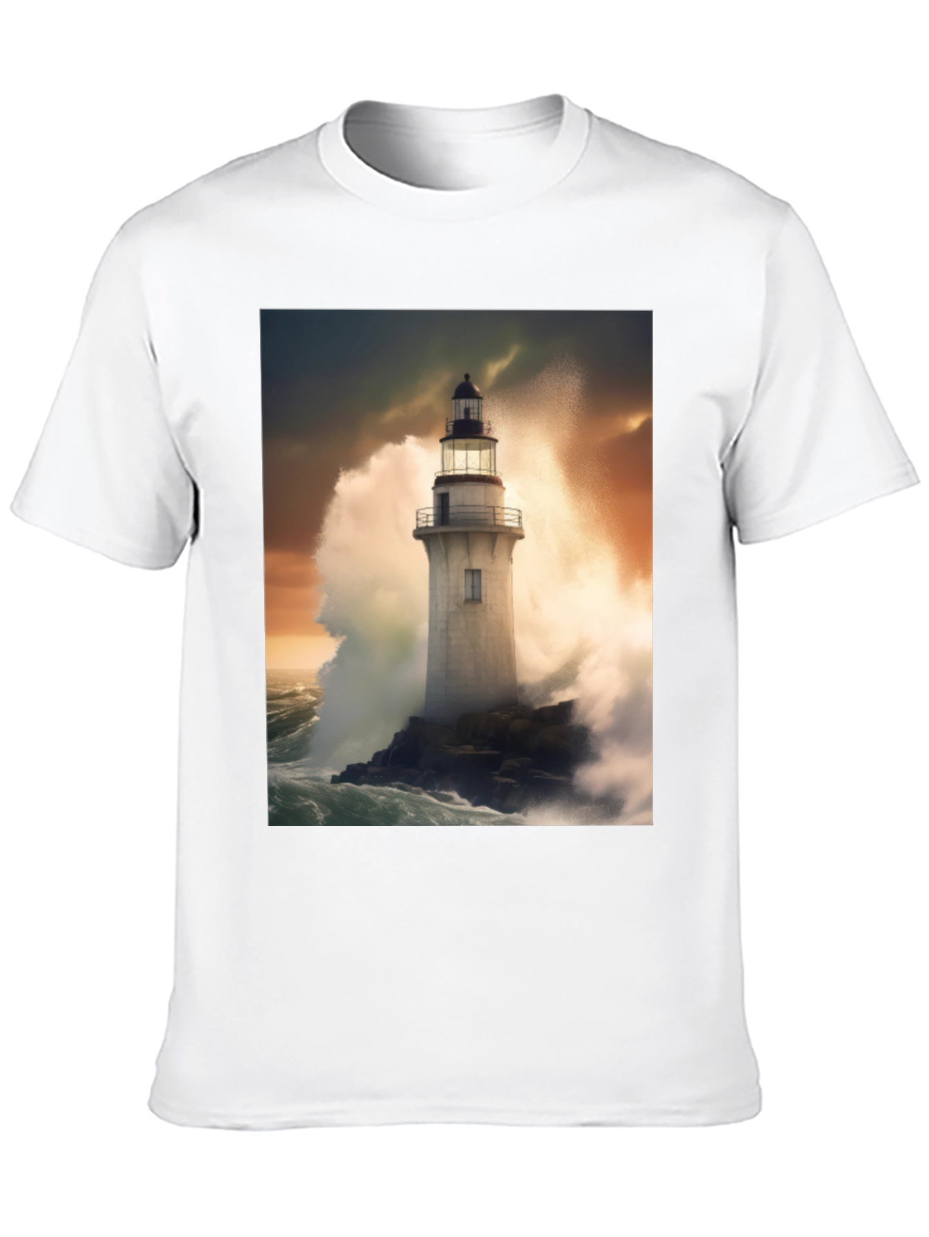 Lighthouse Storm Tee - Coastal Graphic T-Shirt