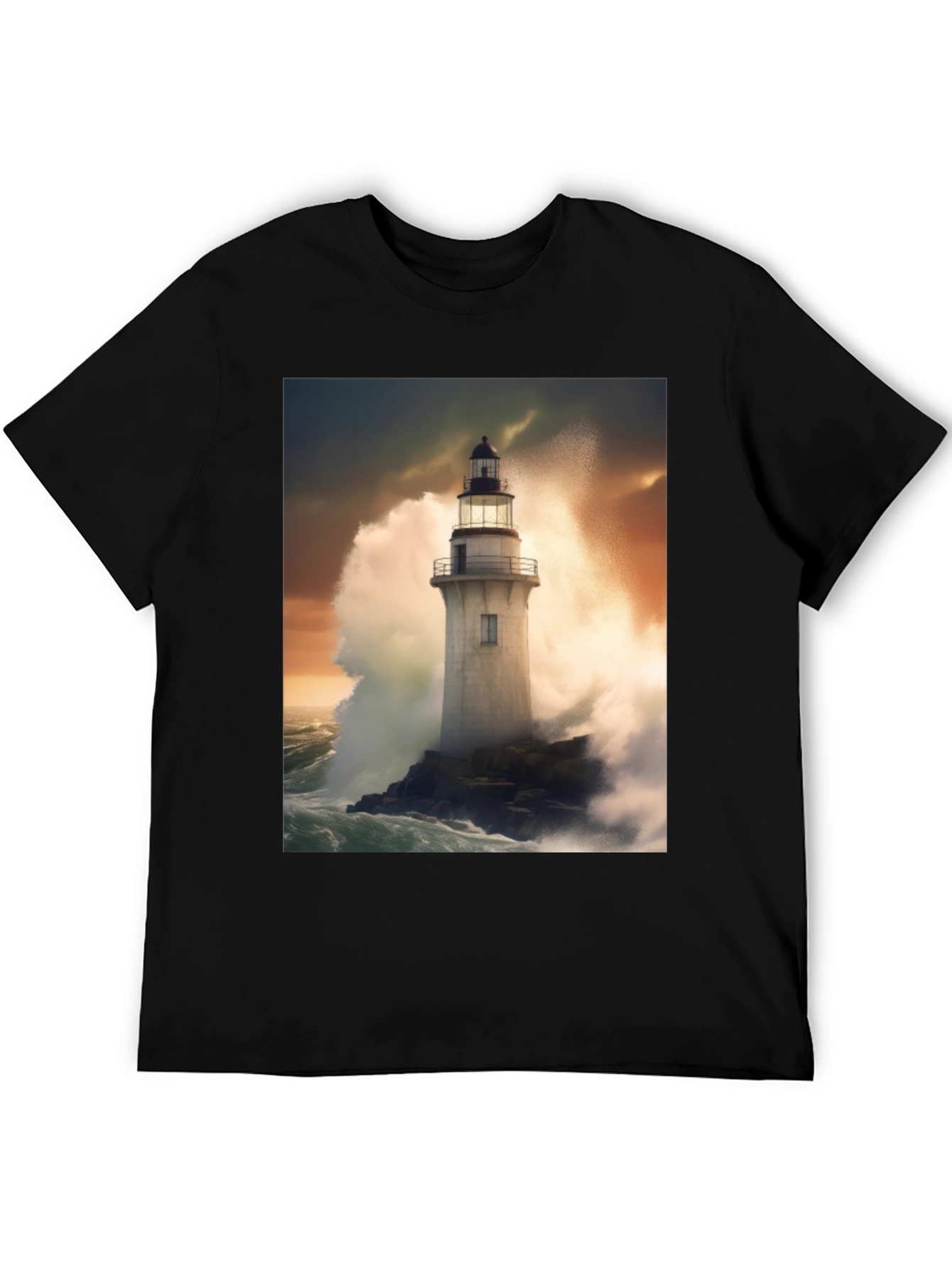 Lighthouse Storm Tee - Coastal Graphic T-Shirt