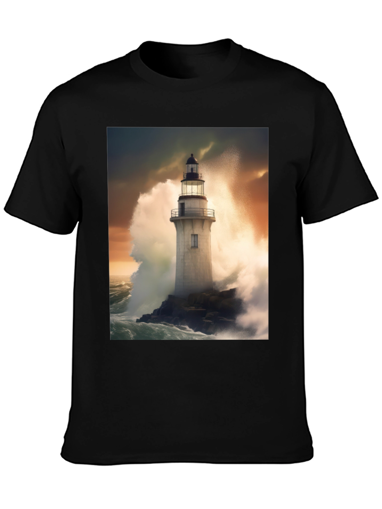 Lighthouse Storm Tee - Coastal Graphic T-Shirt