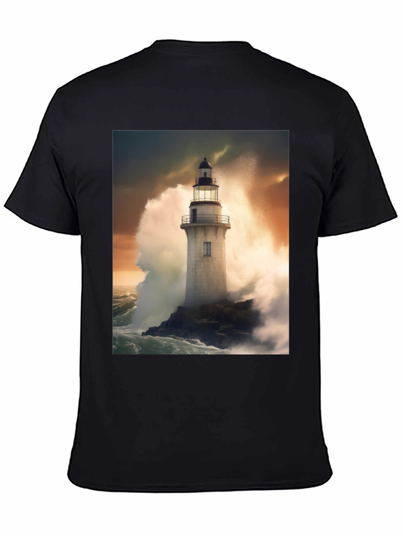 Lighthouse Storm Tee - Coastal Graphic T-Shirt