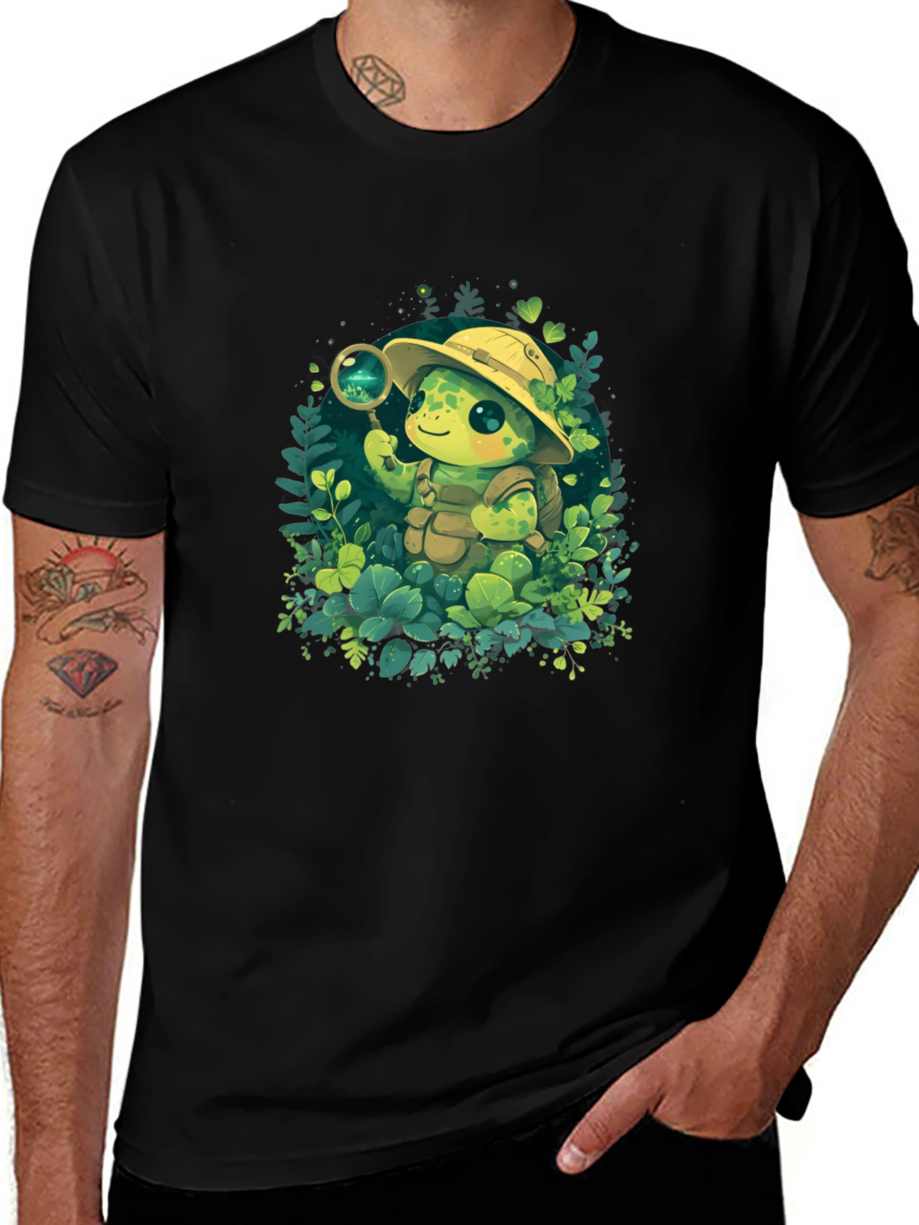 Turtle Explorer T-Shirt - Cute Cartoon Design
