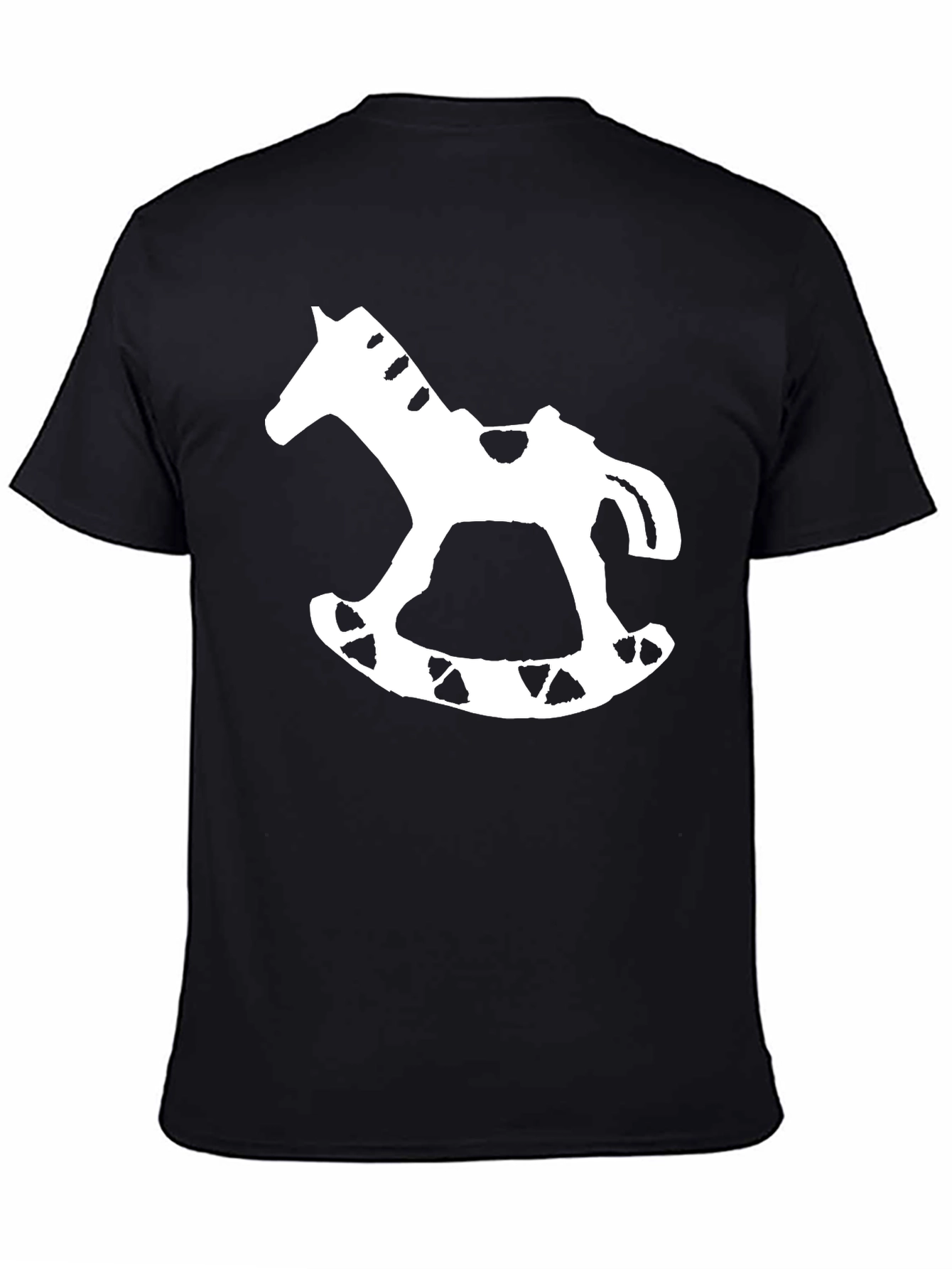 Rocking Horse Graphic Tee - Black Cotton T-Shirt