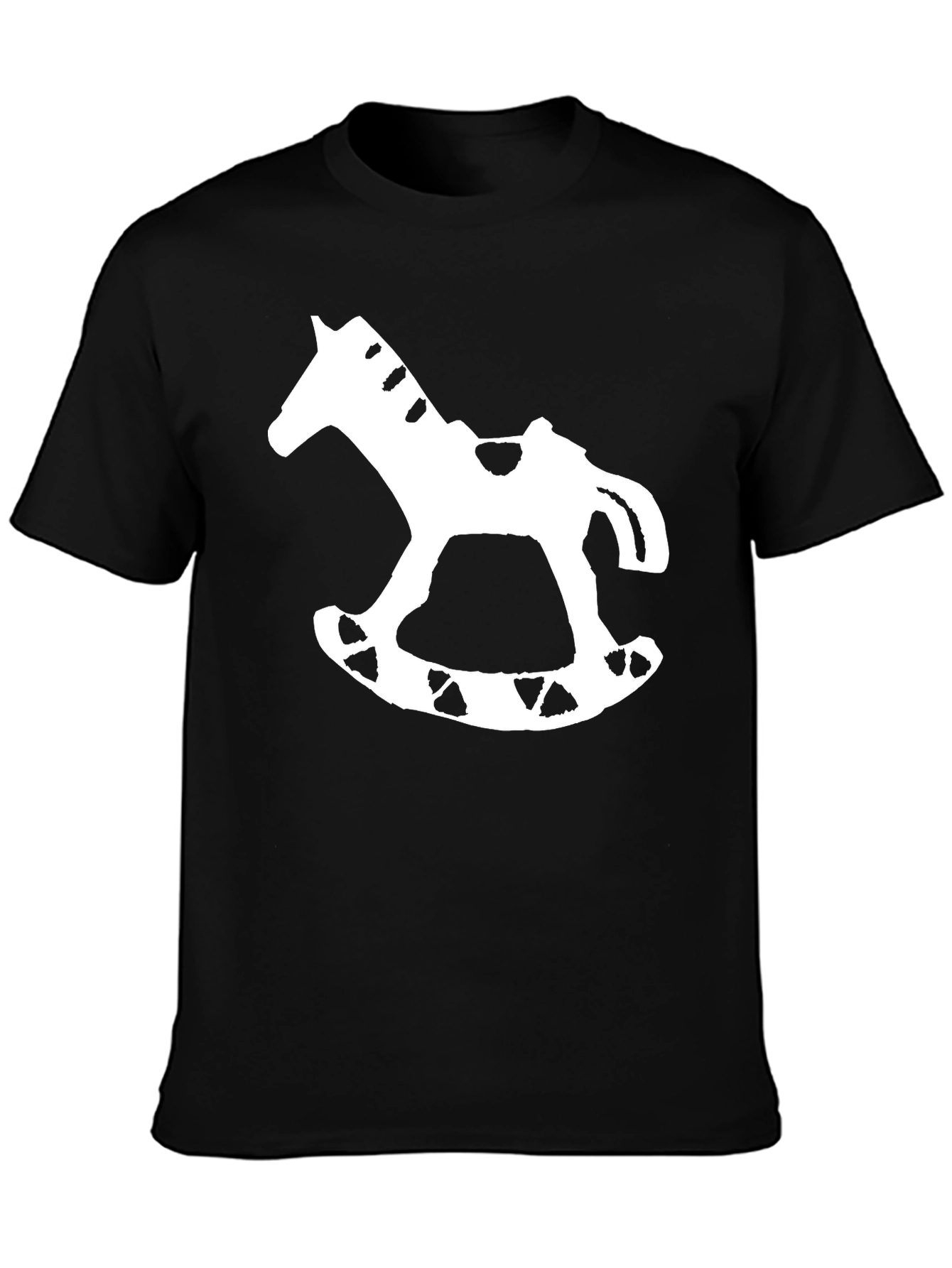 Rocking Horse Graphic Tee - Black Cotton T-Shirt