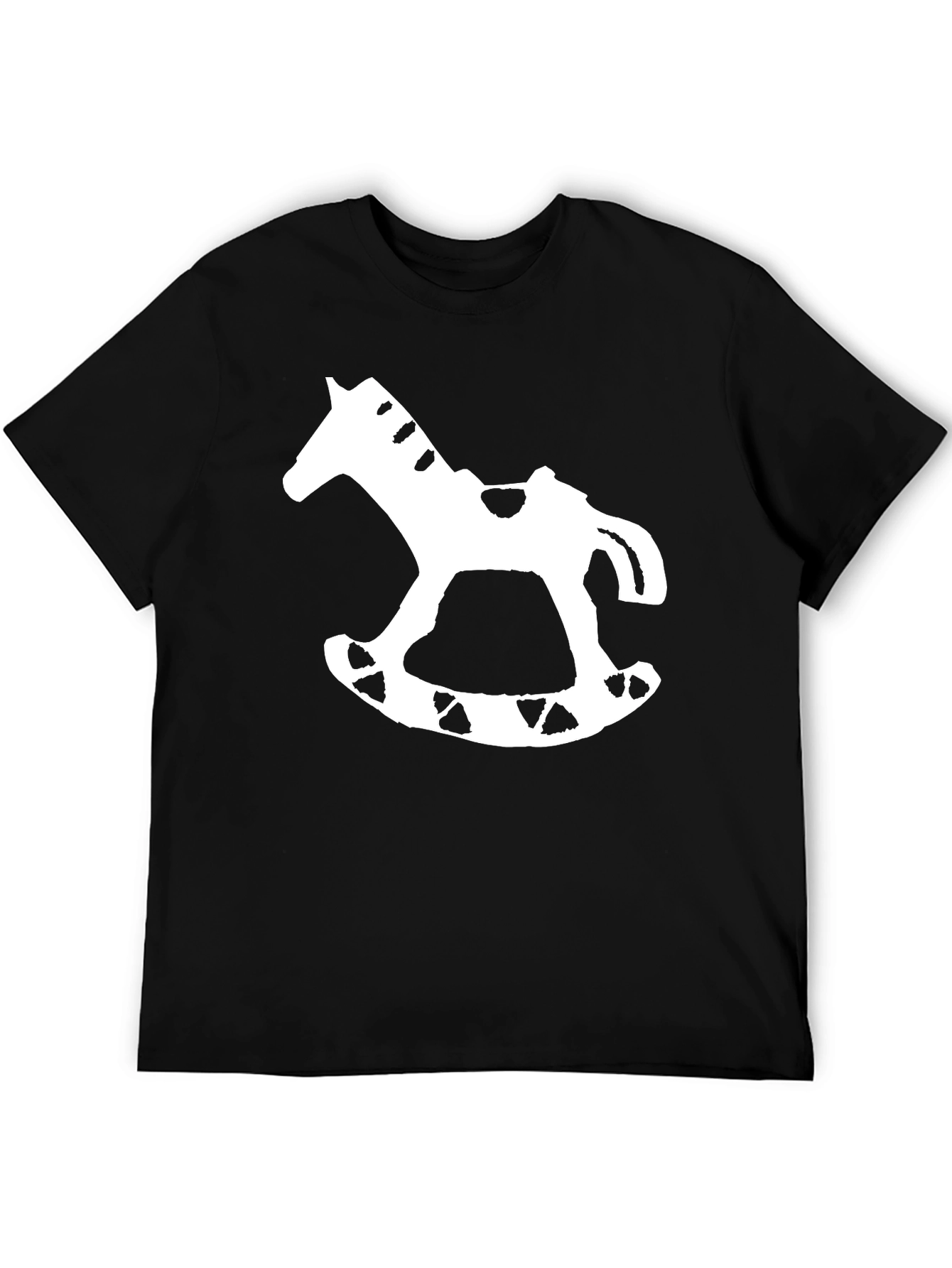 Rocking Horse Graphic Tee - Black Cotton T-Shirt