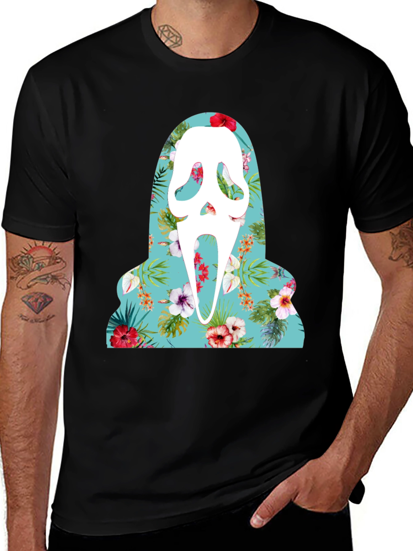 Floral Scream Ghost T-Shirt