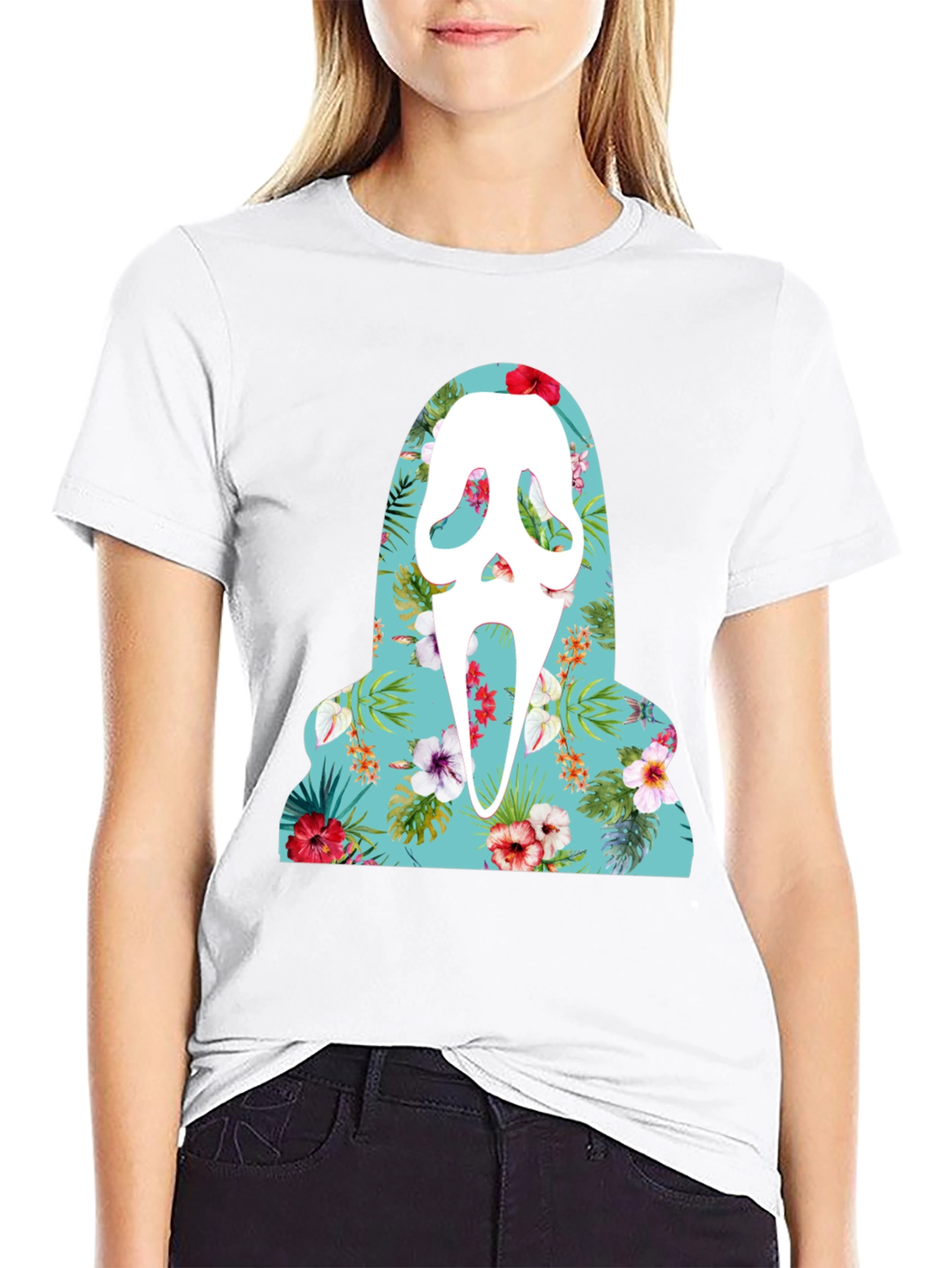 Floral Scream Ghost T-Shirt