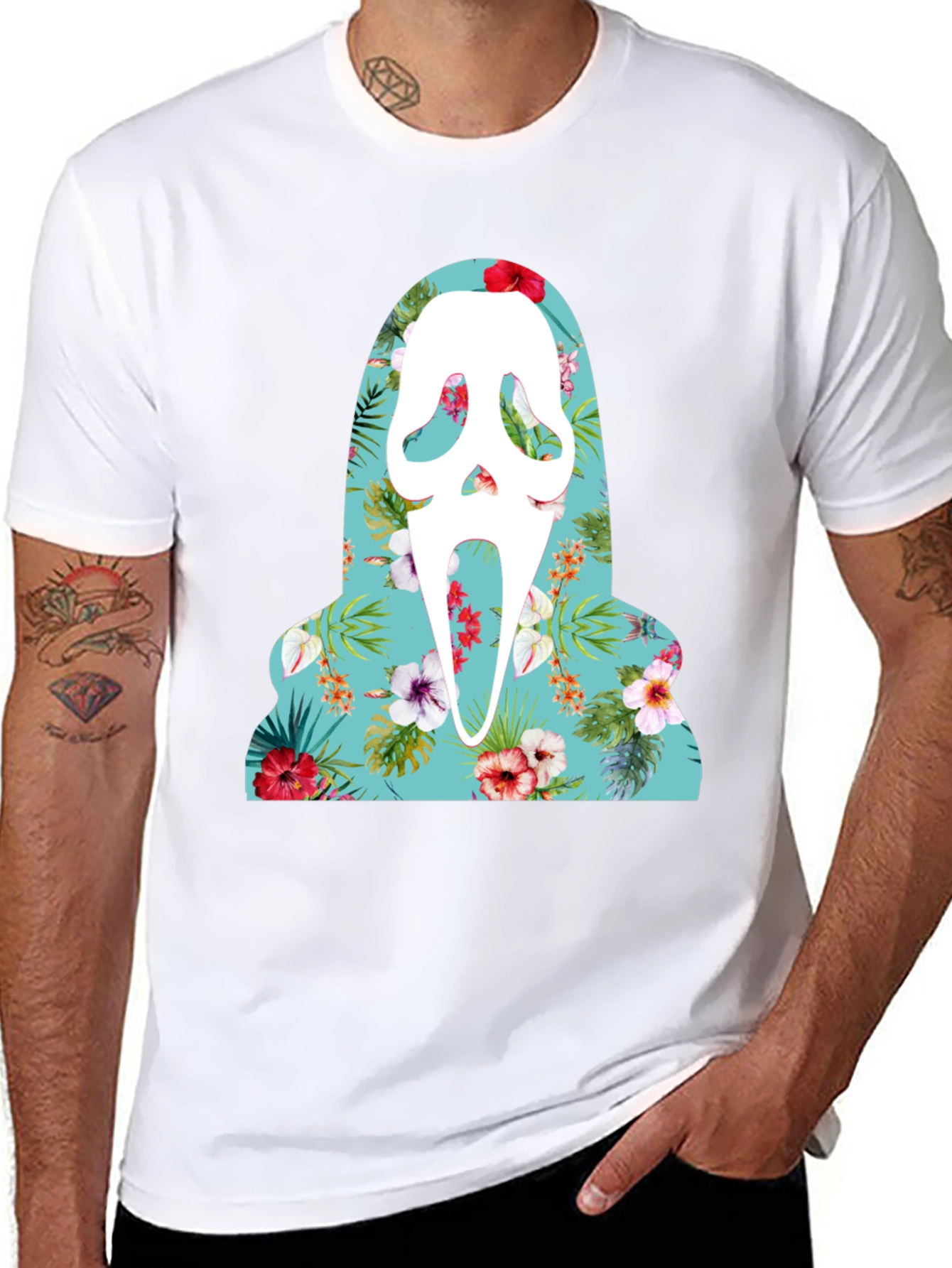 Floral Scream Ghost T-Shirt
