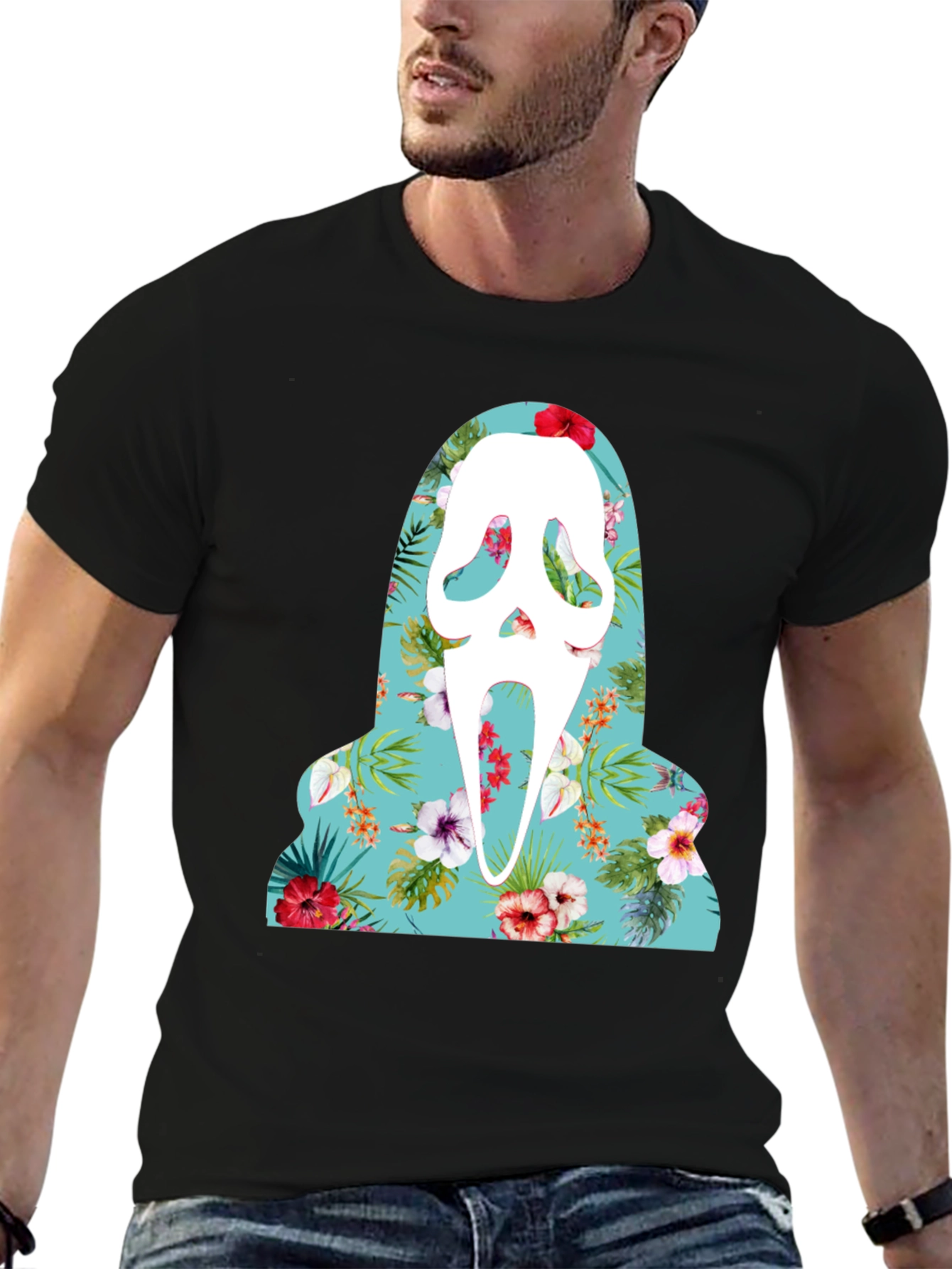 Floral Scream Ghost T-Shirt