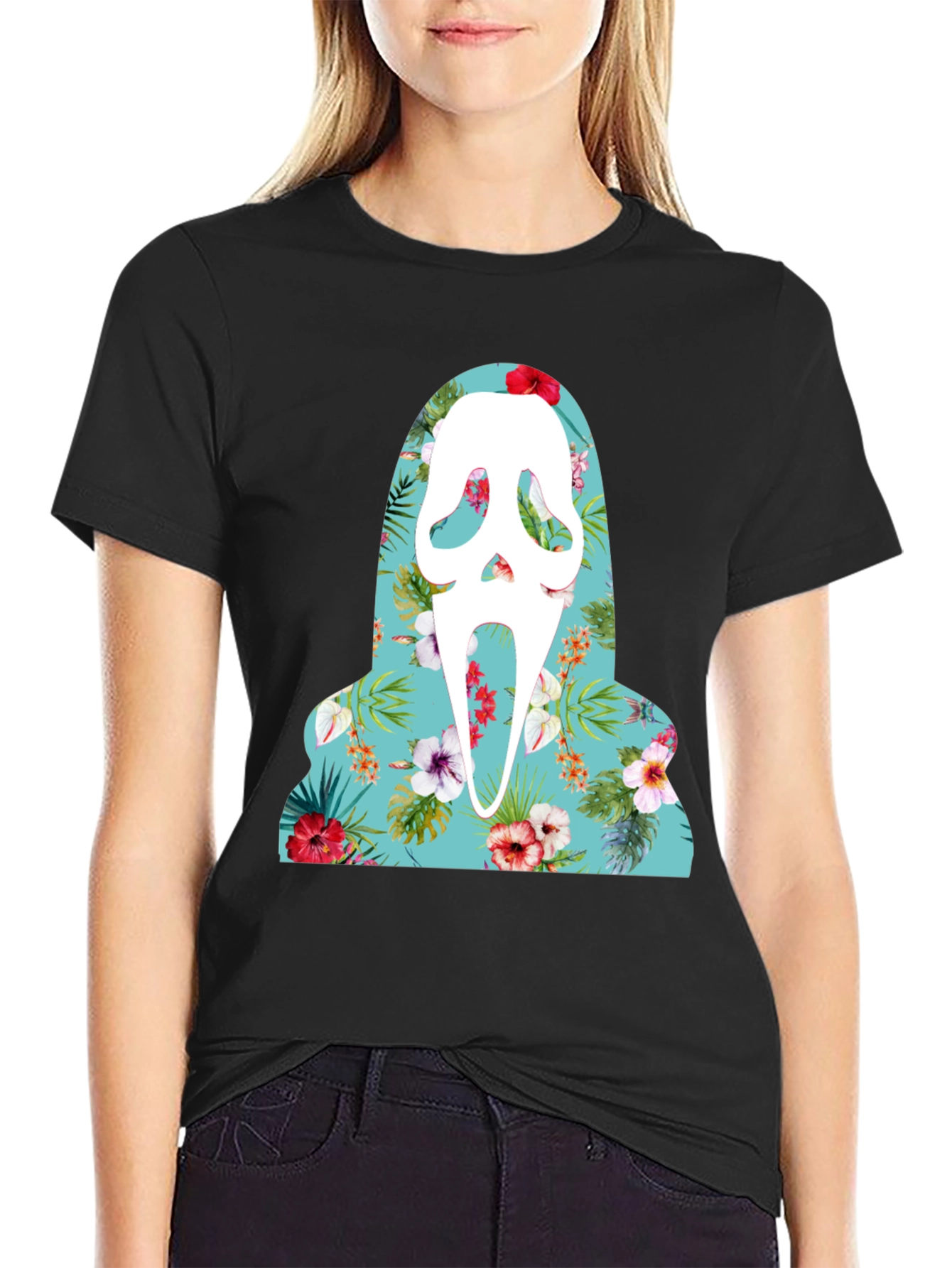 Floral Scream Ghost T-Shirt