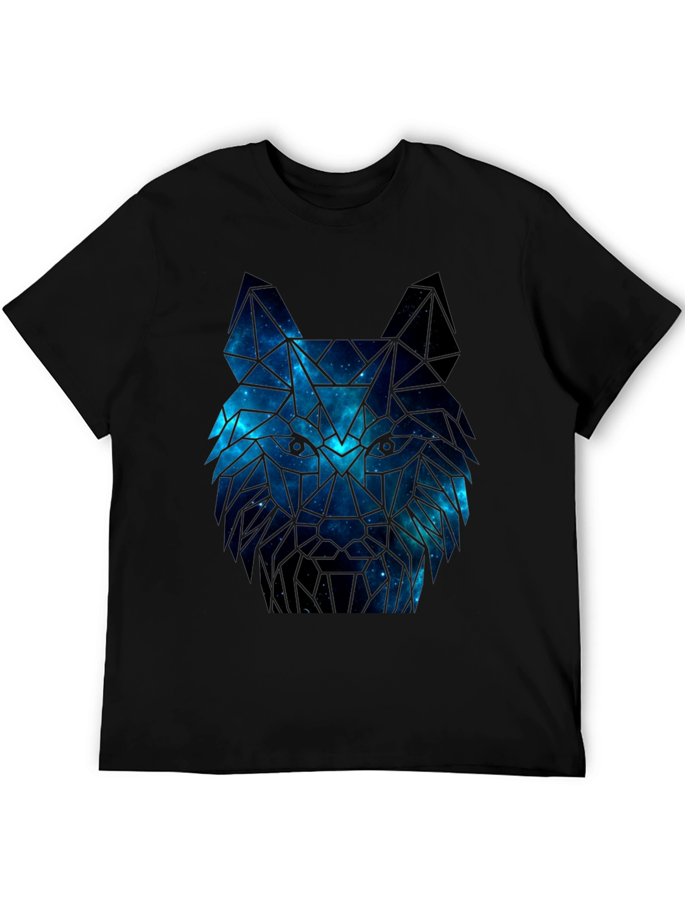 Galaxy Wolf Graphic Tee - Mens Black T-Shirt