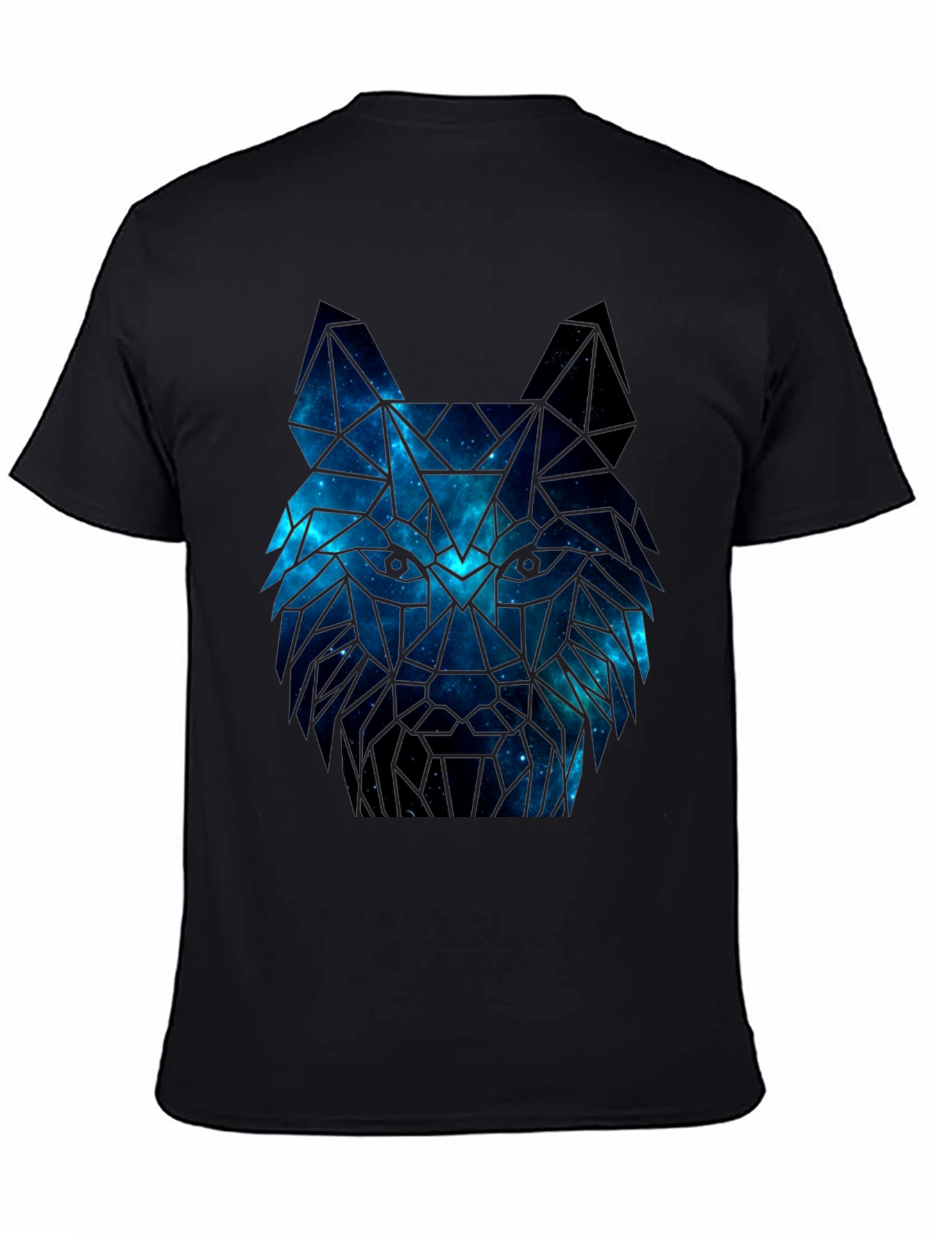 Galaxy Wolf Graphic Tee - Mens Black T-Shirt