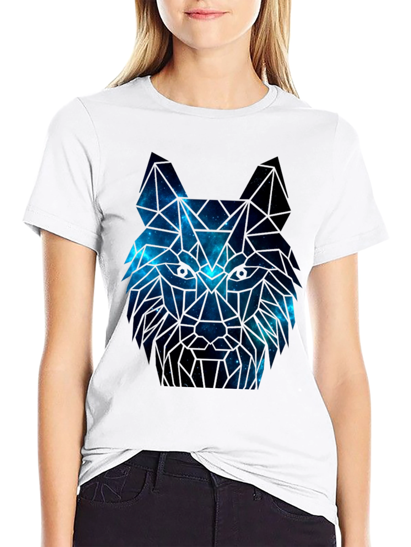 Galaxy Wolf Graphic Tee - Mens Black T-Shirt