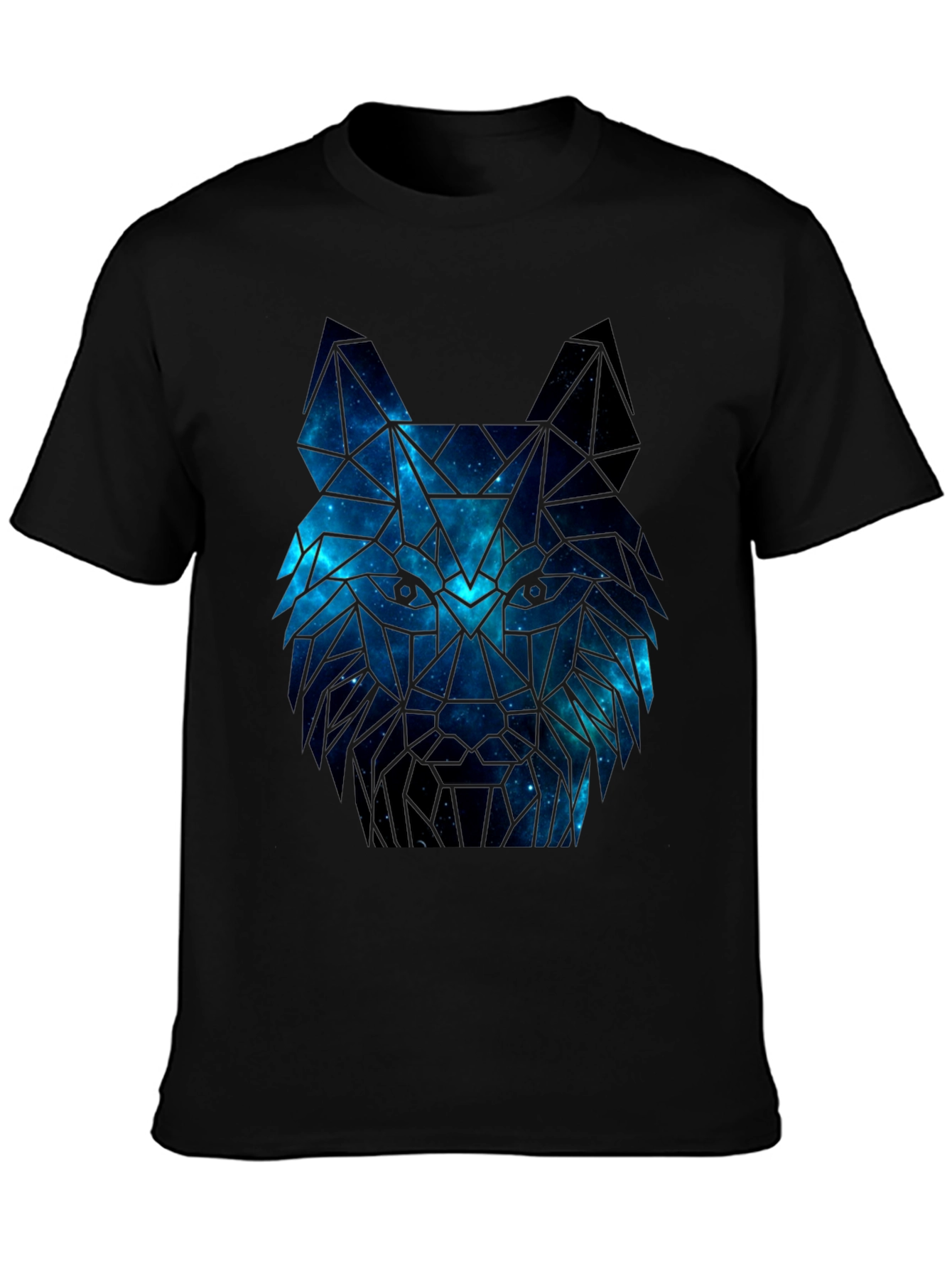 Galaxy Wolf Graphic Tee - Mens Black T-Shirt