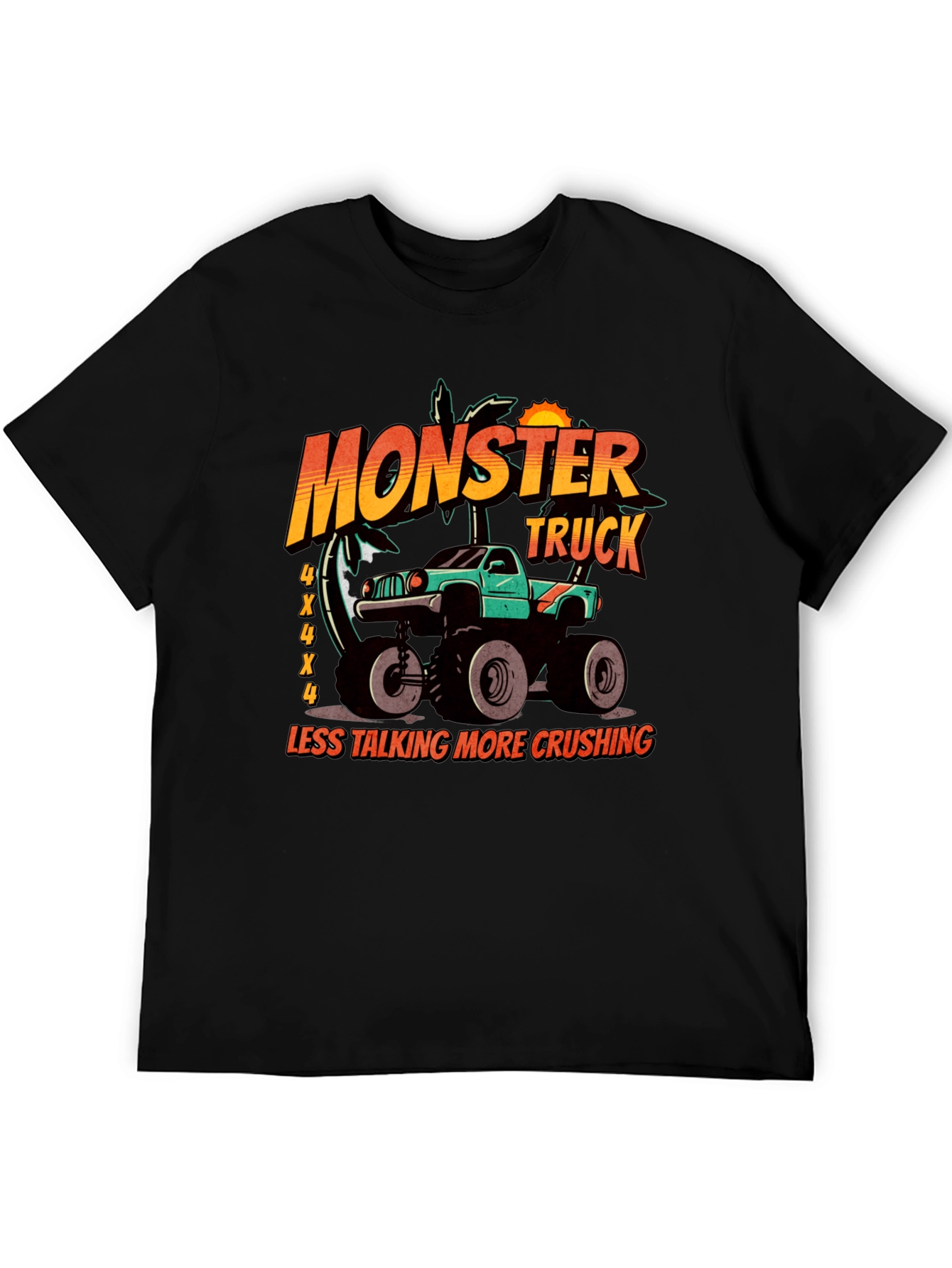 Monster Truck Crushing Graphic Tee - Black