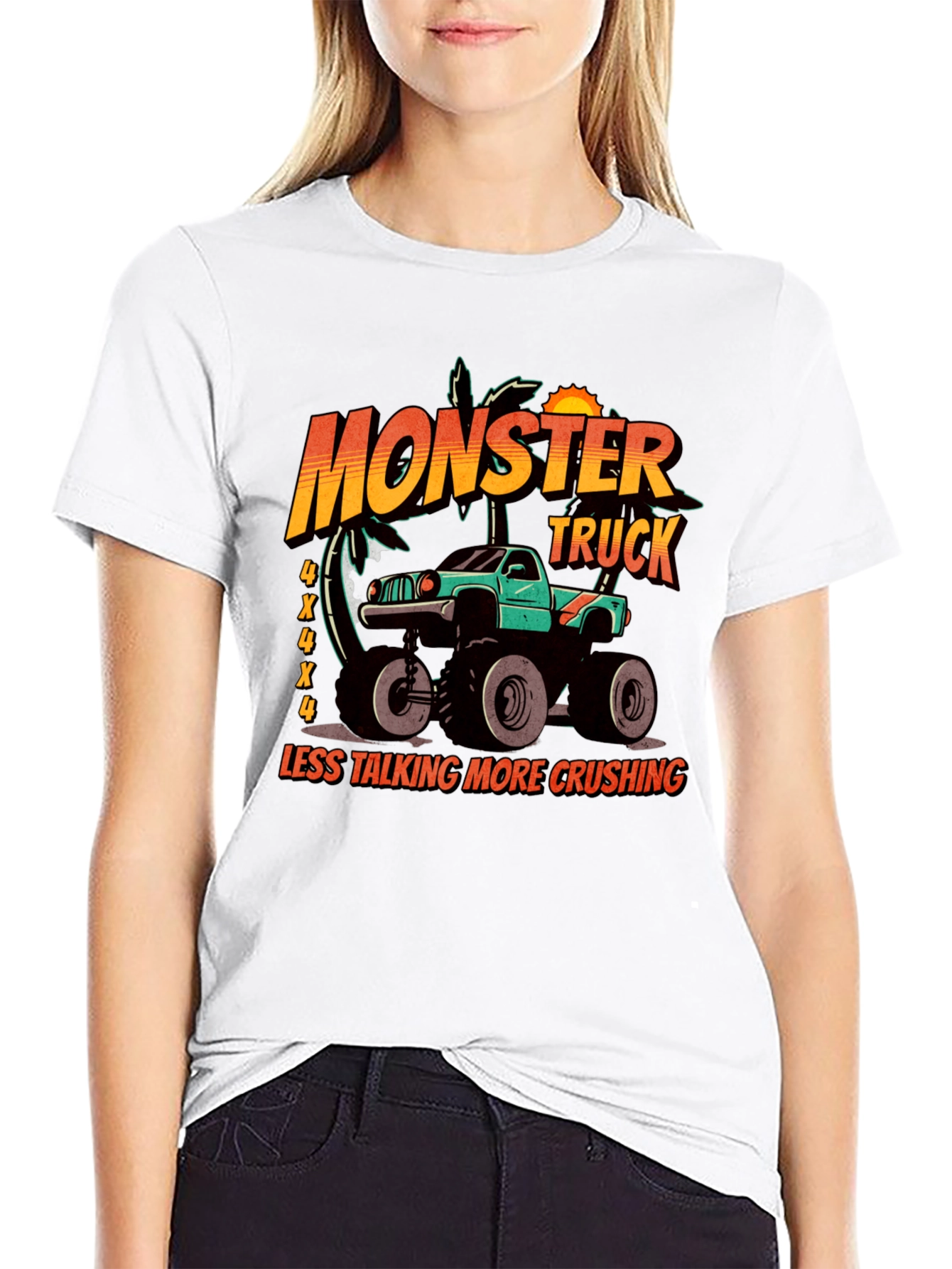 Monster Truck Crushing Graphic Tee - Black