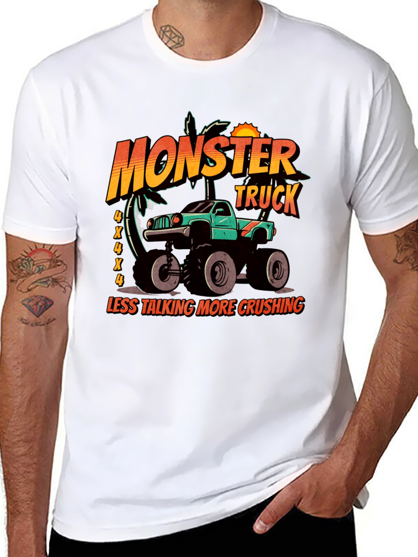 Monster Truck Crushing Graphic Tee - Black