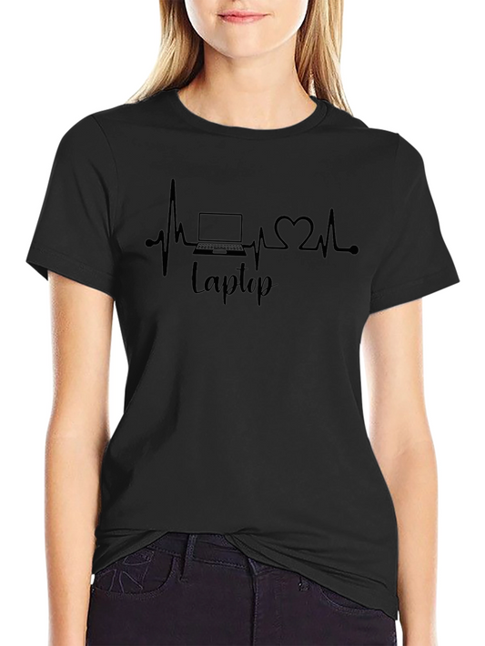 Laptop Heartbeat T-Shirt - For Tech Lovers