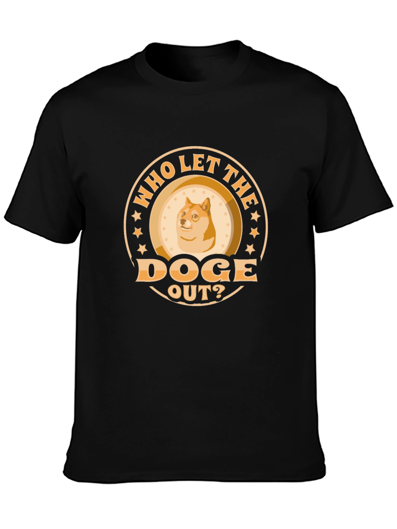 Who Let The Doge Out? Black T-Shirt