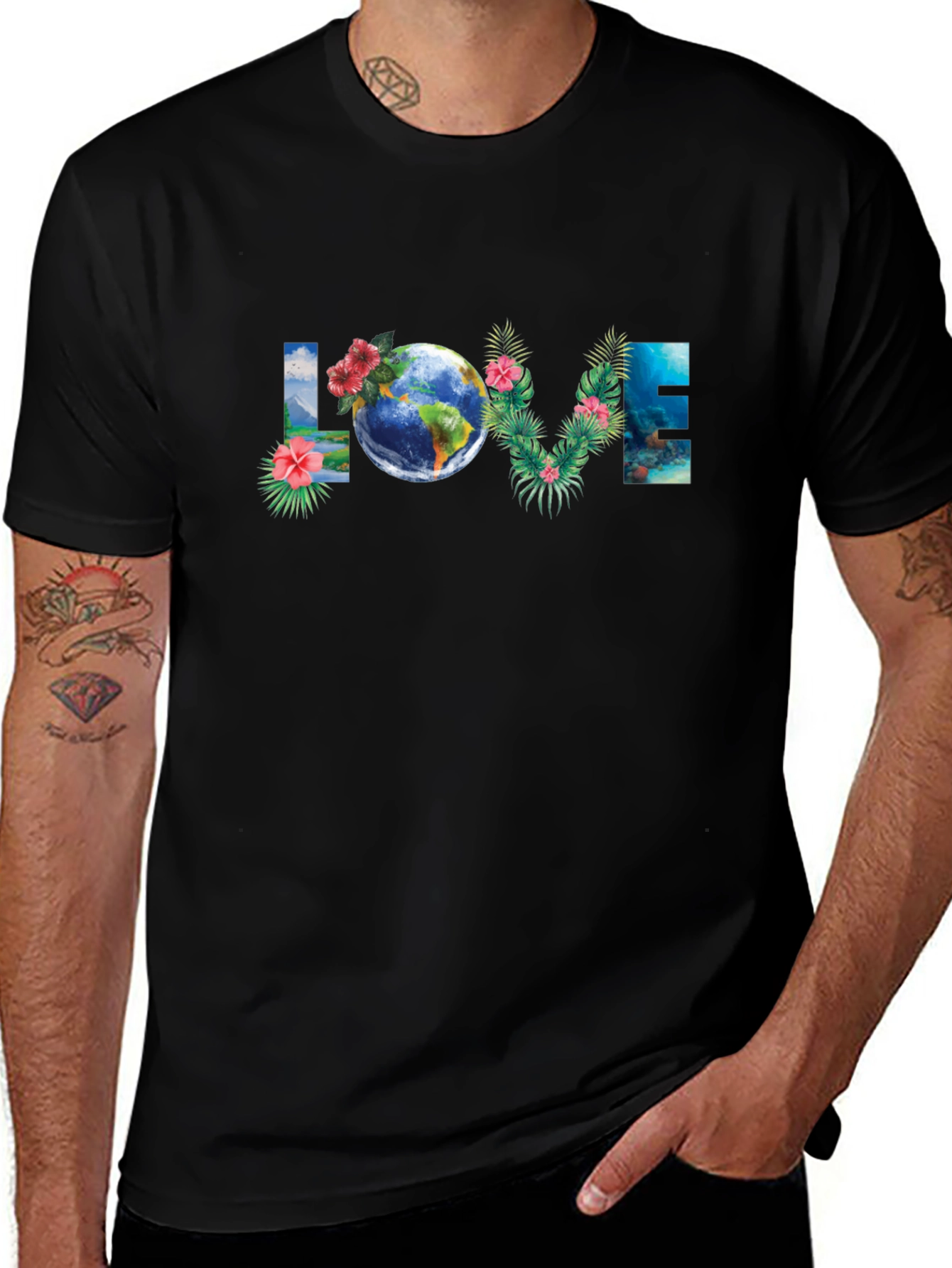 Love Earth Graphic T-Shirt - Black