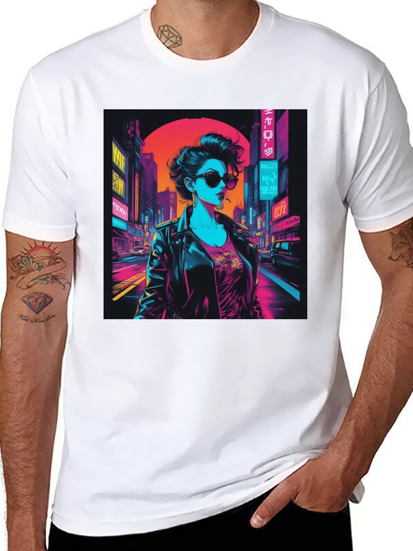 Cyberpunk Cityscape Graphic Tee