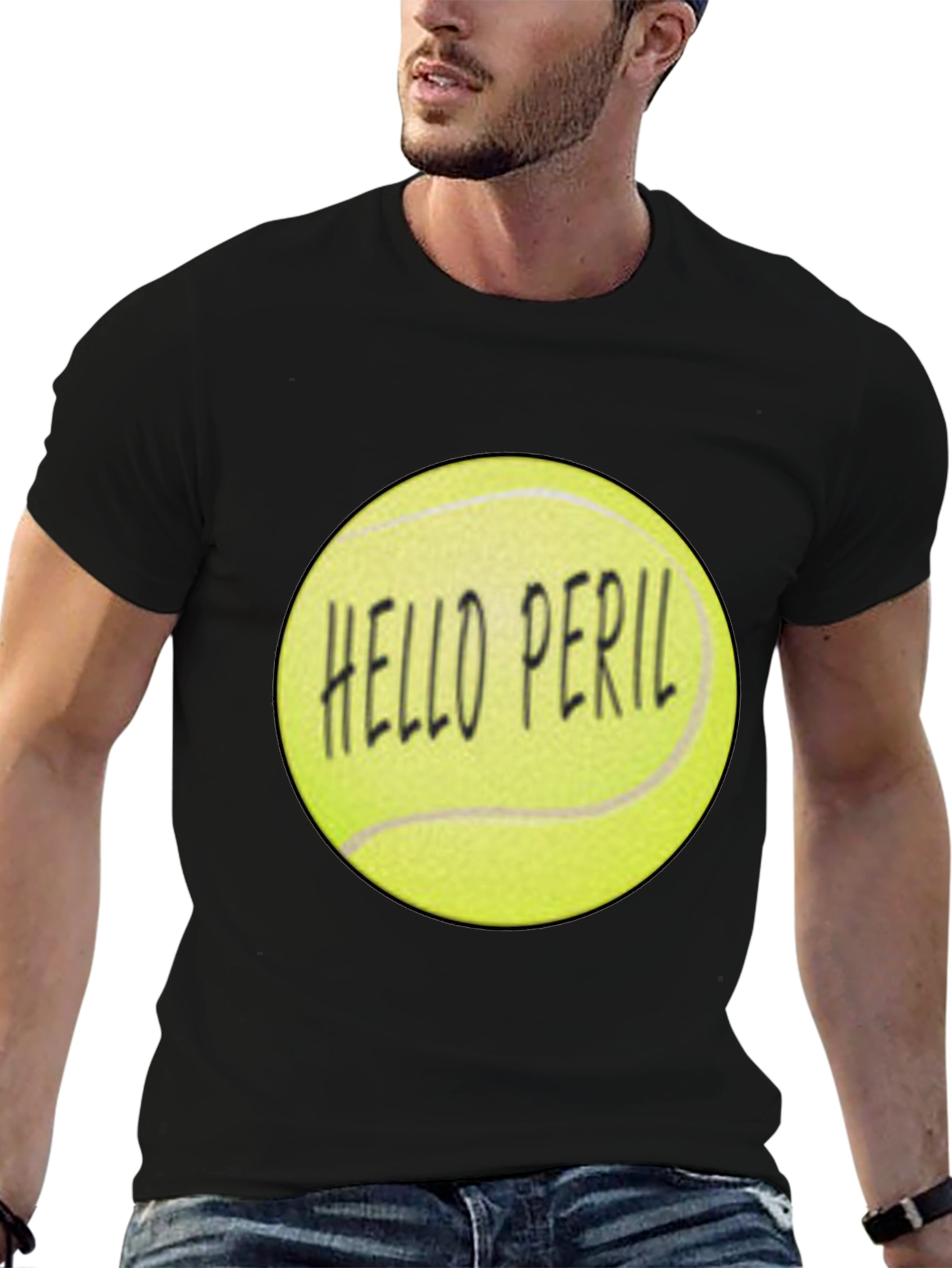 Hello Peril Tennis Ball Graphic T-Shirt