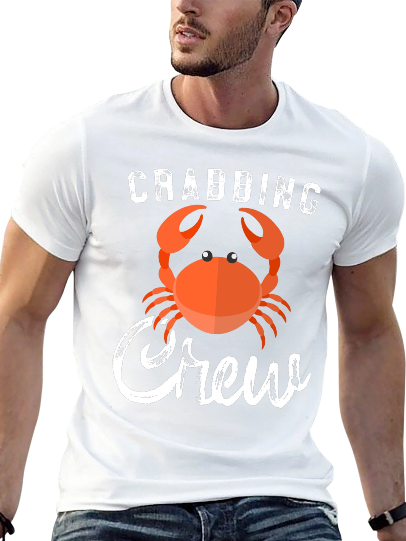 Crabbing Crew Graphic Tee - Black Cotton T-Shirt