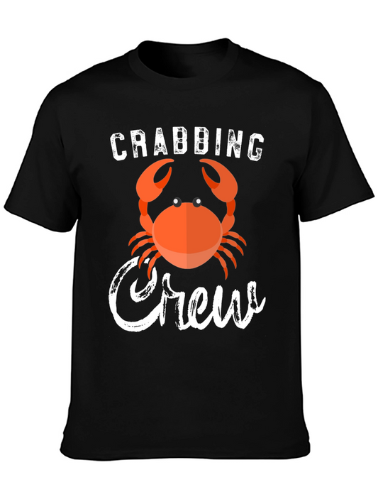 Crabbing Crew Graphic Tee - Black Cotton T-Shirt