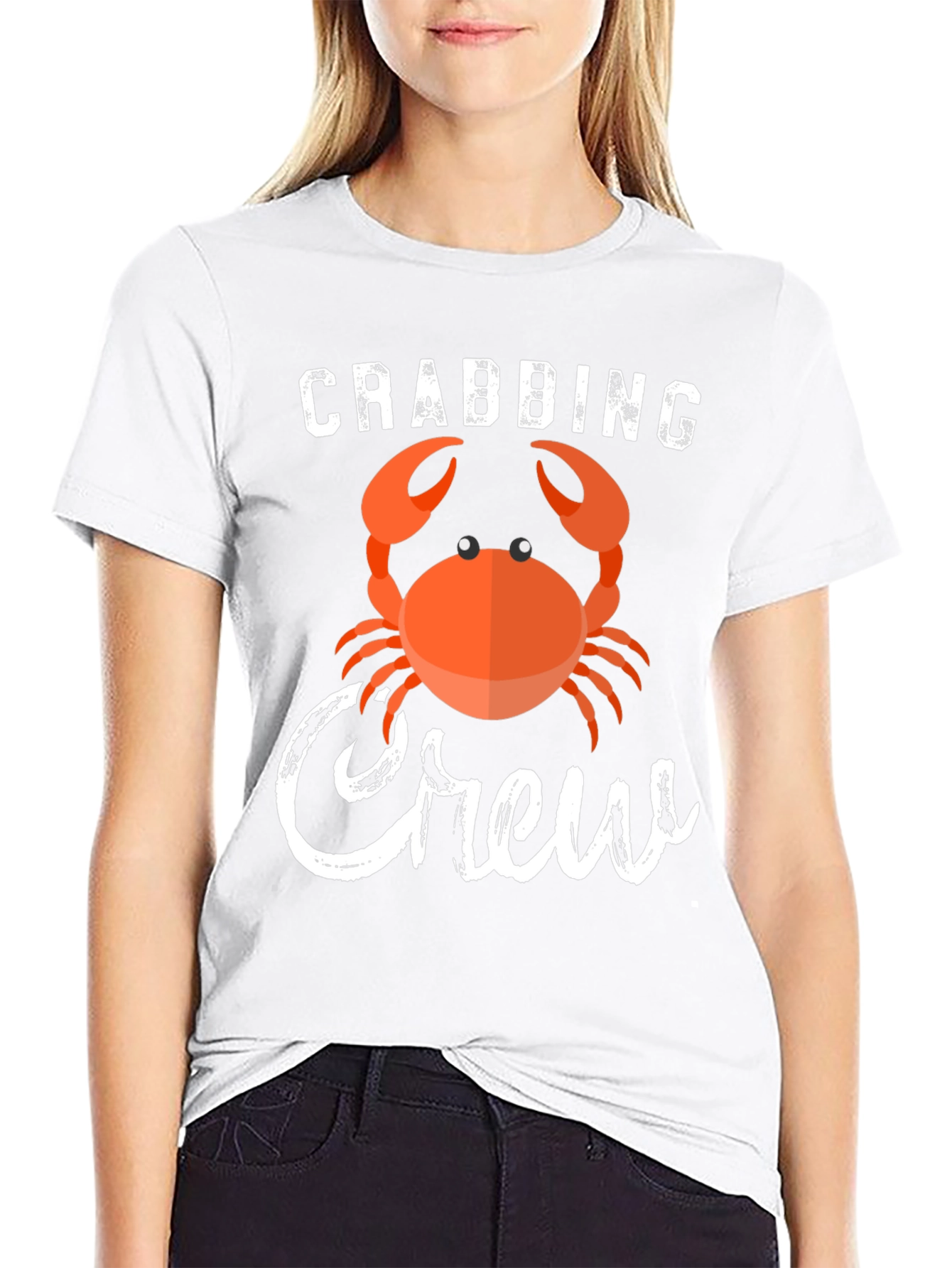 Crabbing Crew Graphic Tee - Black Cotton T-Shirt