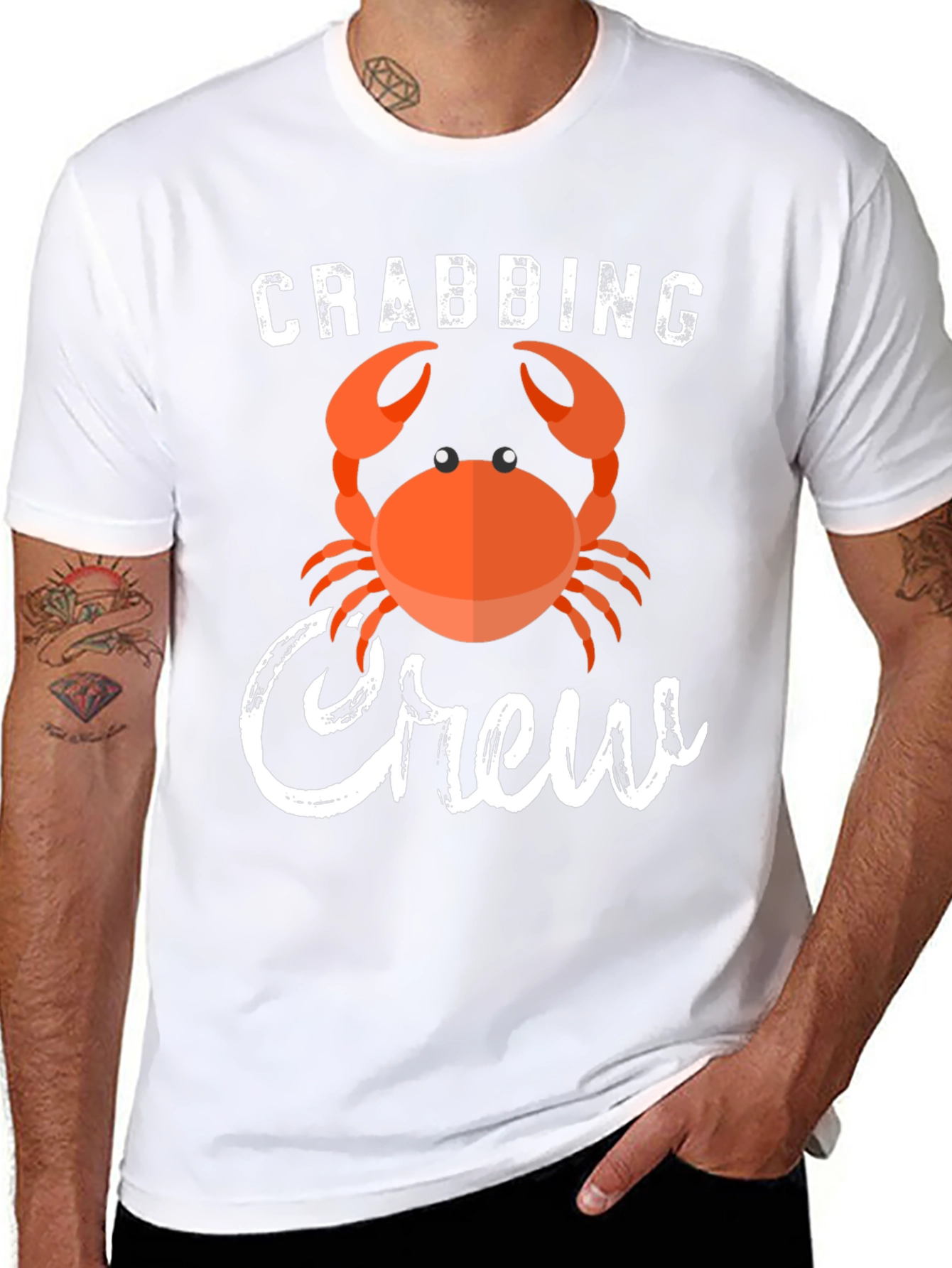 Crabbing Crew Graphic Tee - Black Cotton T-Shirt