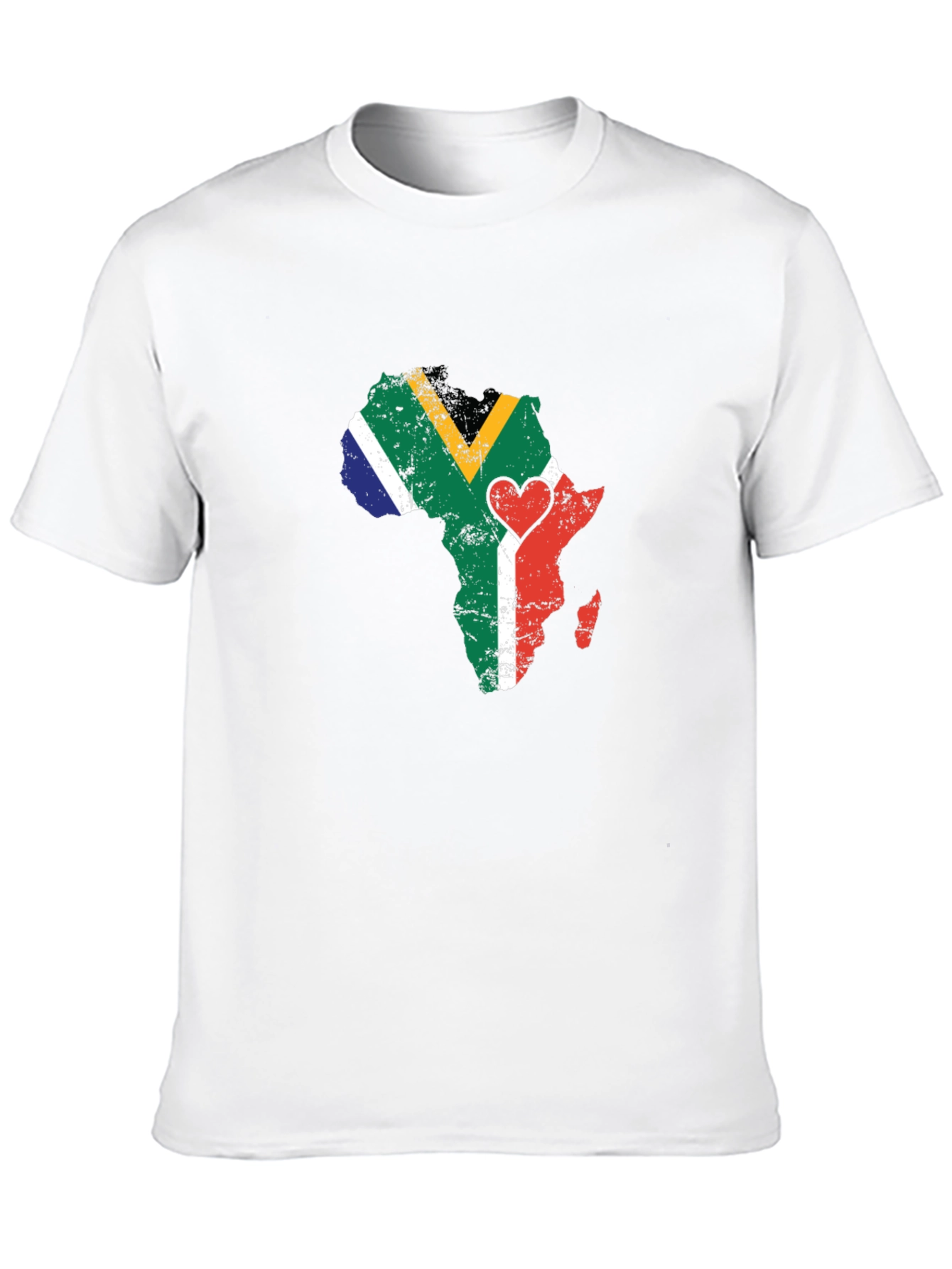 Africa Map South Africa Flag Heart T-Shirt